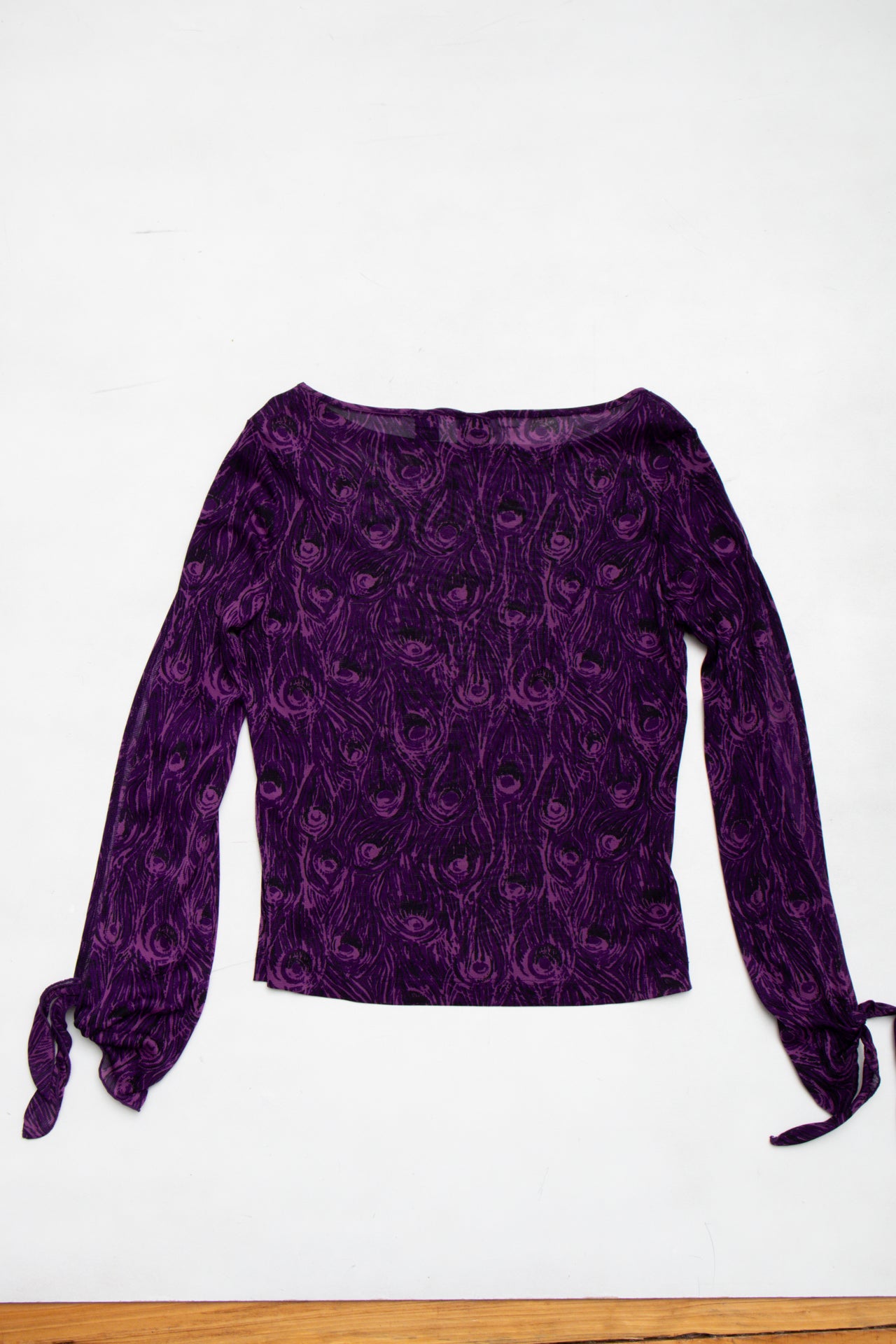 #62 Y2K Pattern mesh open sleeve top | Size 10 | C. 152