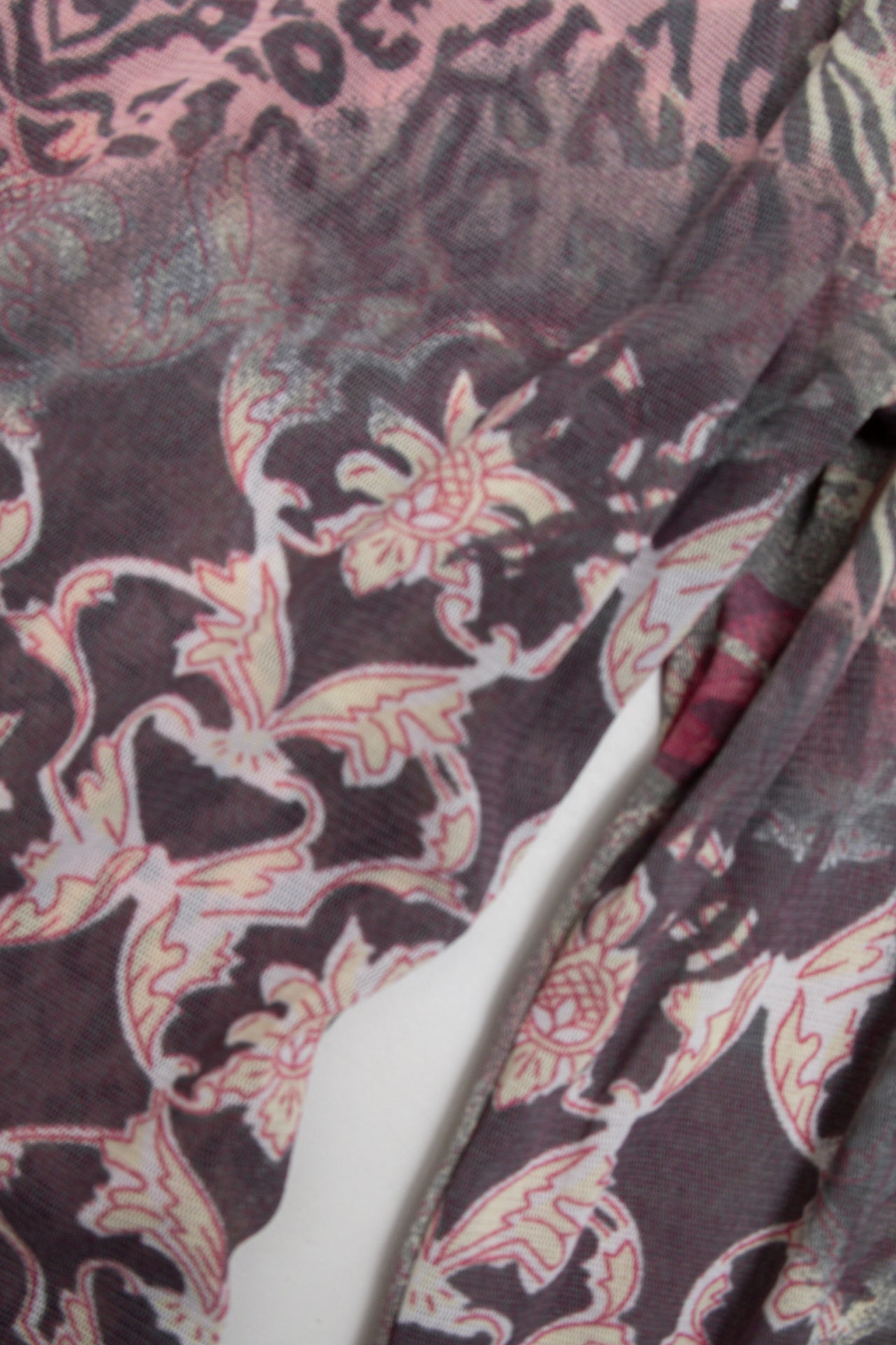 #67 Mesh leopard flower pattern long sleeve | Size 12/14 | C. 152