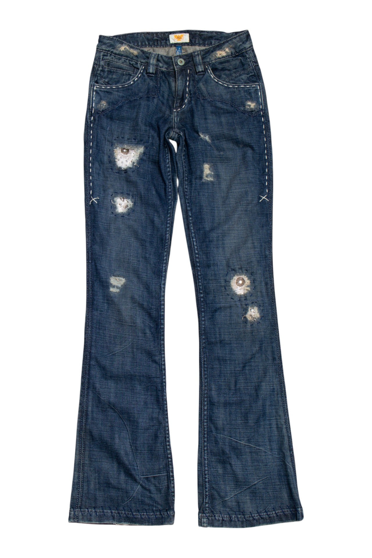 #165 Antik embroidered distressed jeans | c. 158 | size 6