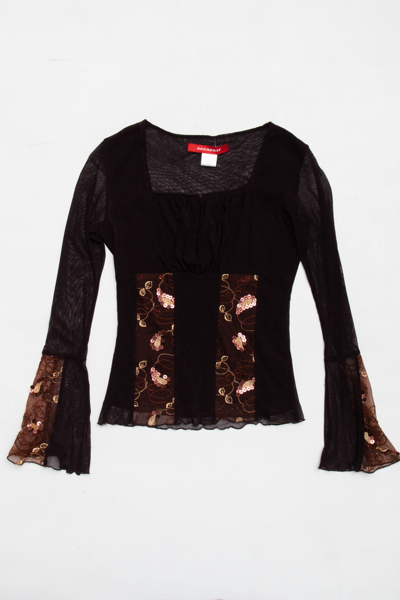 #71 Broadway mesh sequin bell sleeve | Size 8 | C. 152
