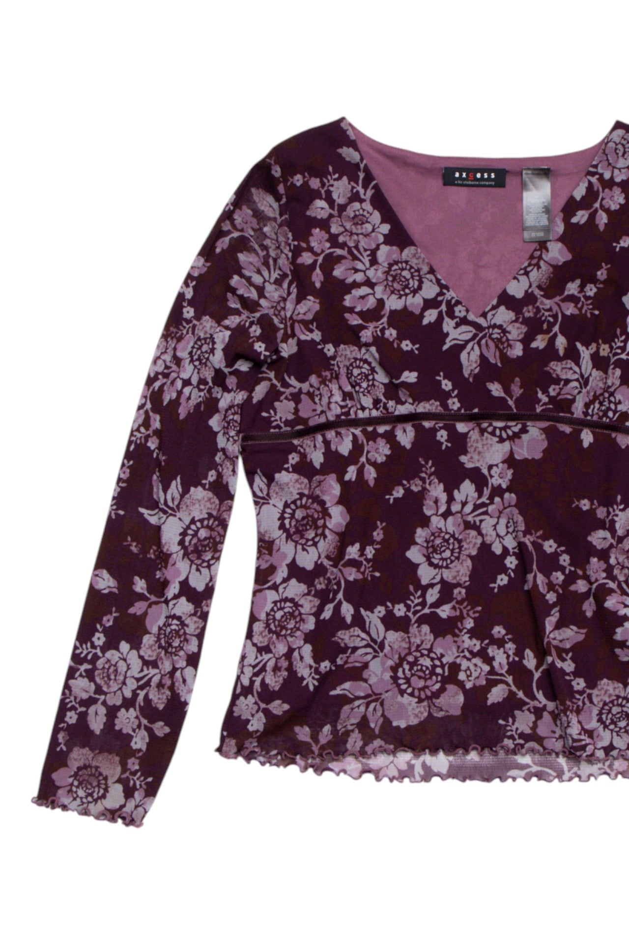 #72 Liz Caliborne mesh flower long sleeve | Size 12 | C. 152