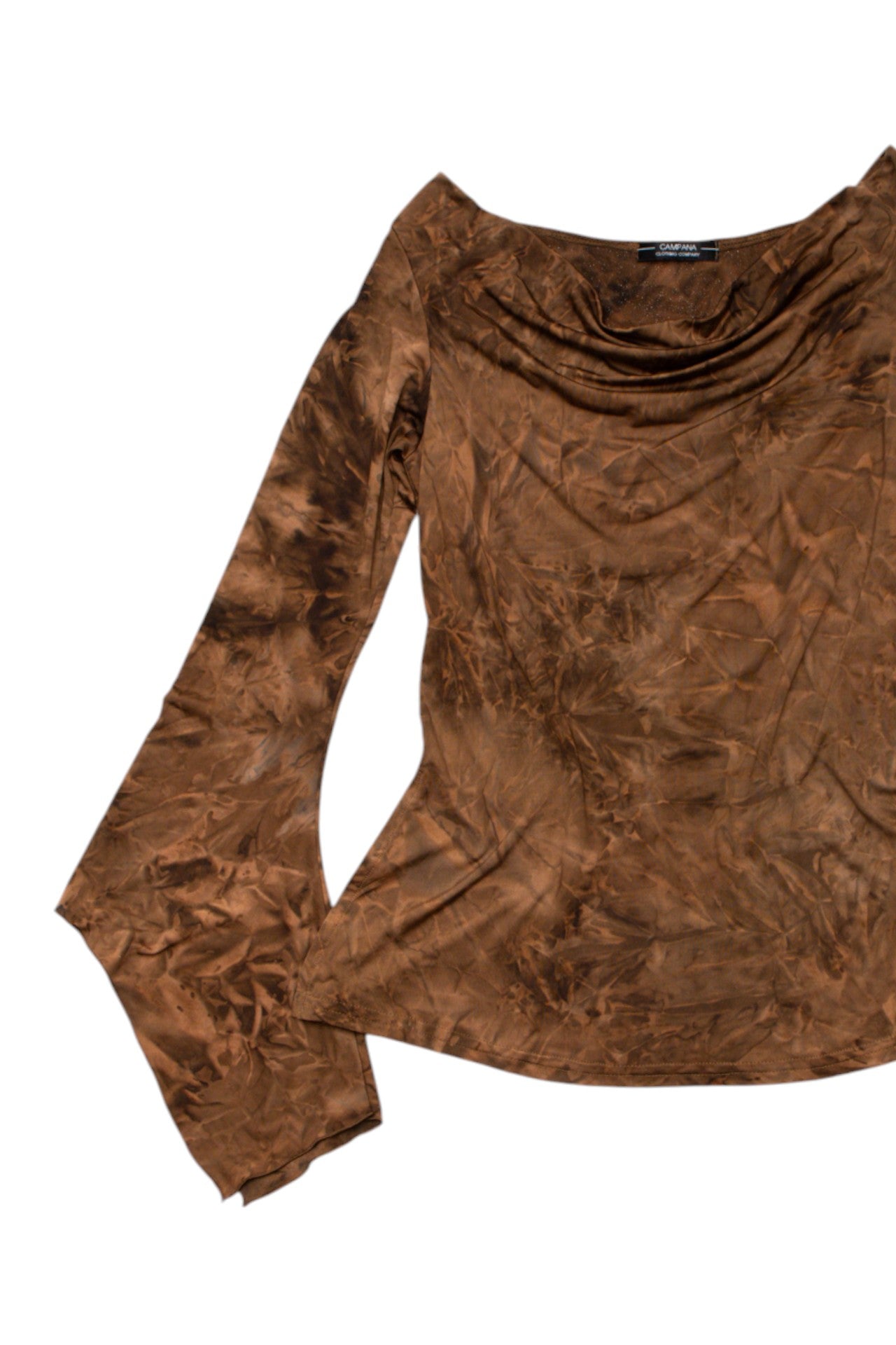 #77 Campania Brown tie dye pattern bell sleeve | Size 12 | C. 152
