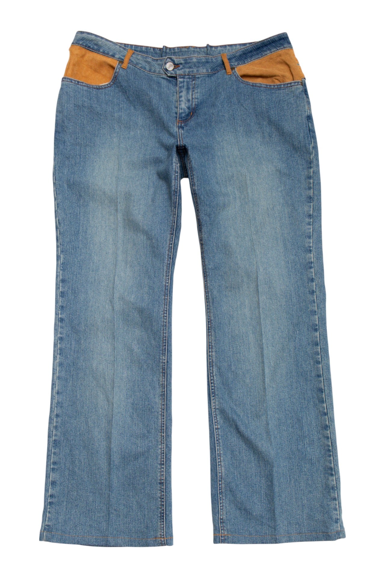 #183 Fubu suede detail straight cut jeans | c. 158 | size 14