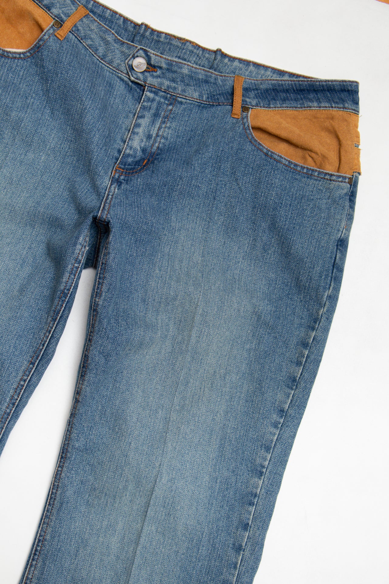 #183 Fubu suede detail straight cut jeans | c. 158 | size 14