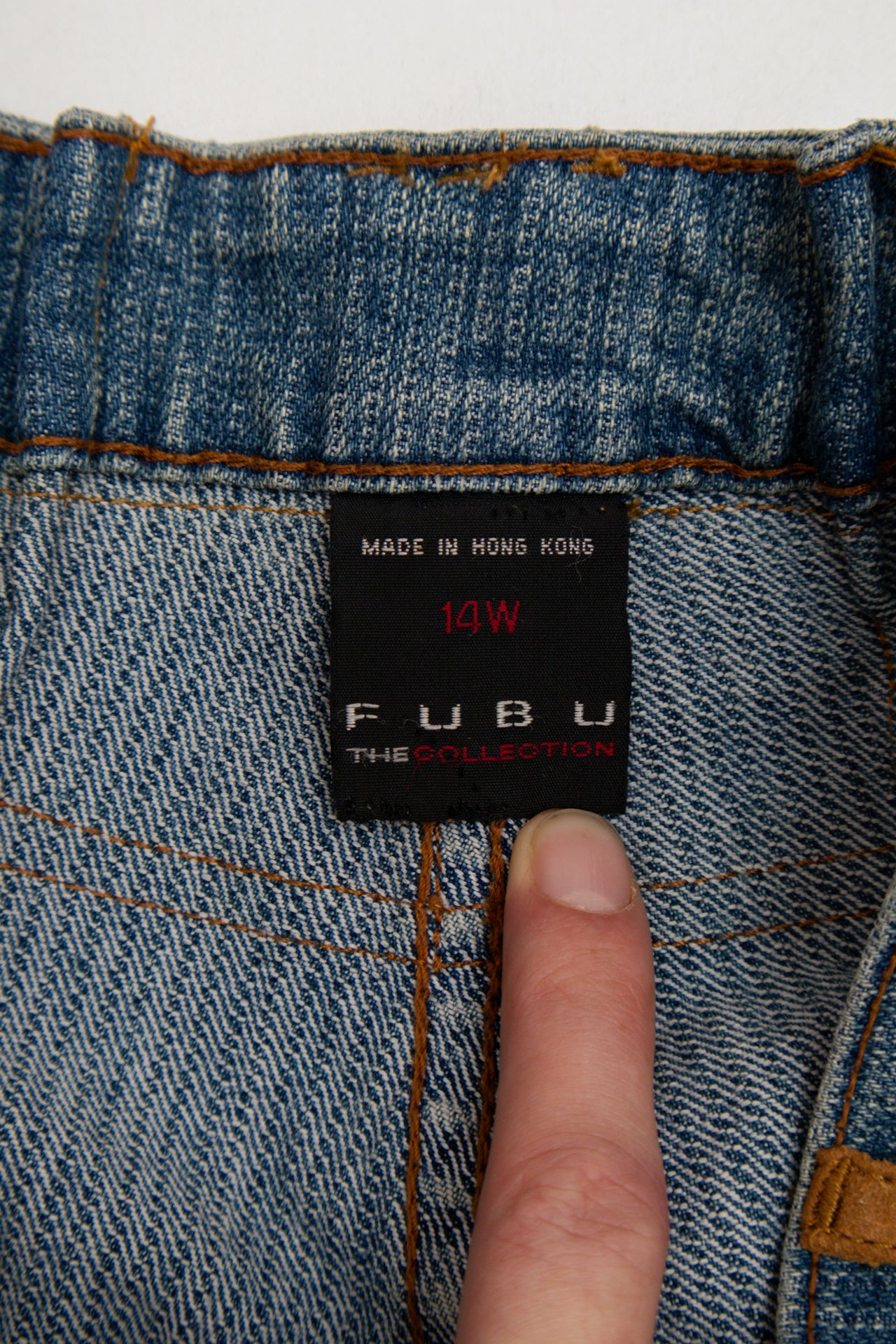 #183 Fubu suede detail straight cut jeans | c. 158 | size 14