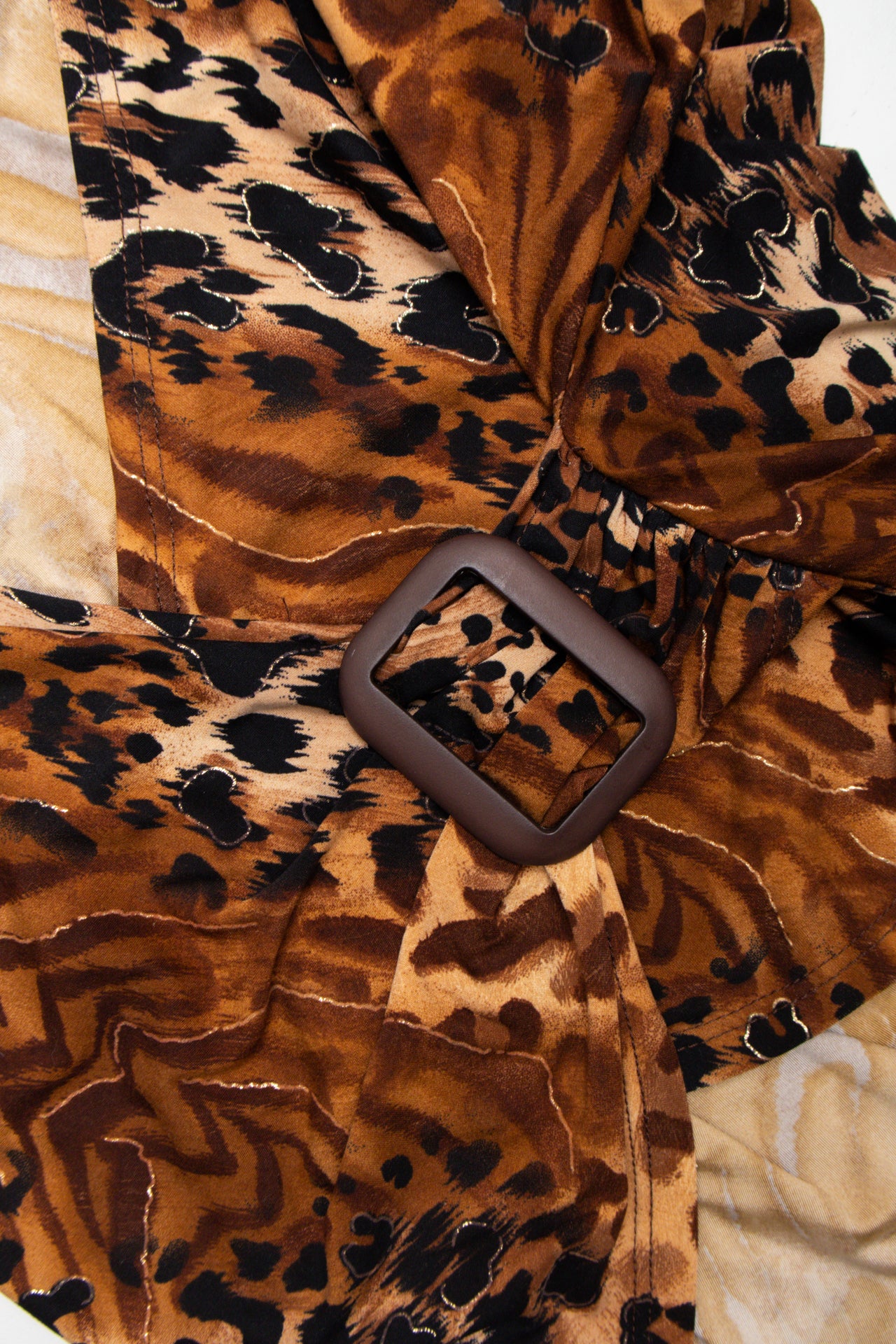 #74 Leopard wrap shirt w buckle | Size 12 | C. 152