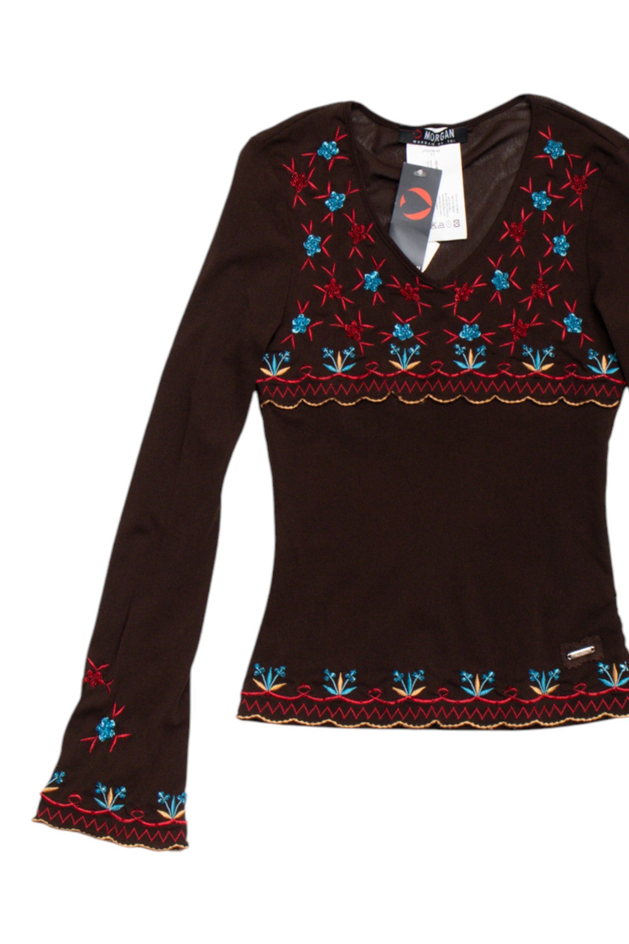 #79 Deadstock Morgan embellished mesh top | Size 6 | C. 152