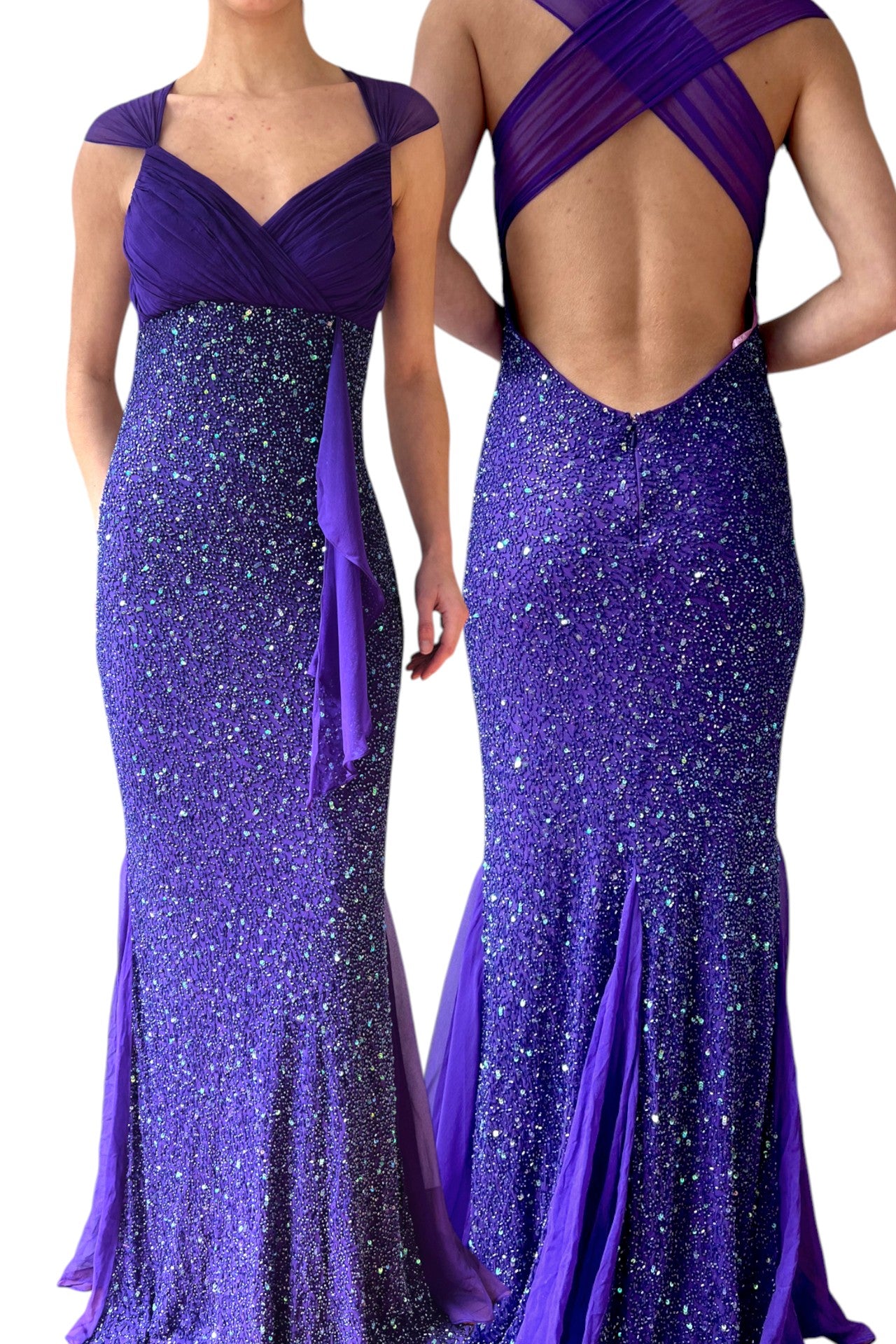 #242 Silk beaded mermaid evening dress | c. 161 | size 8