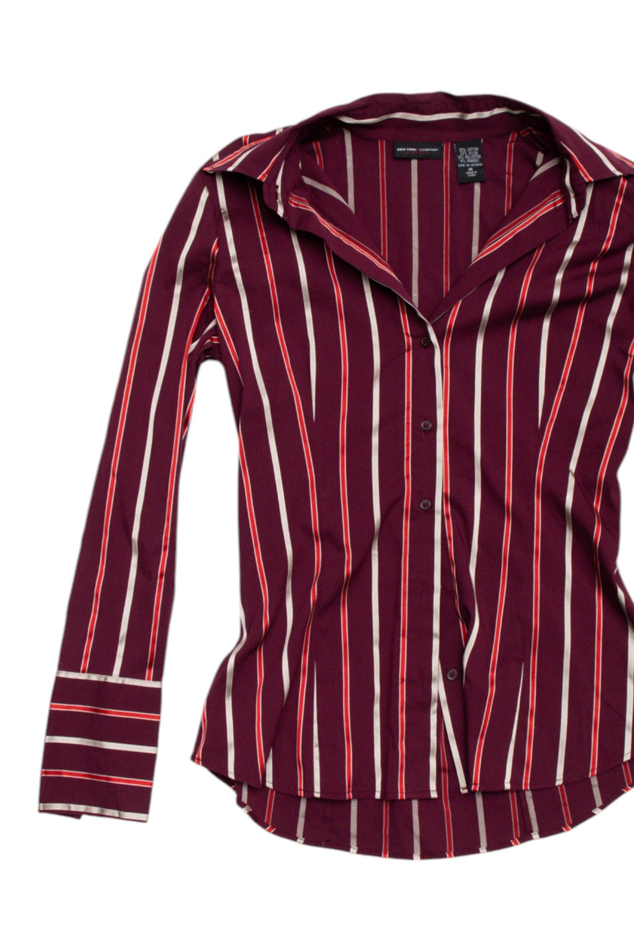 #81 Burgundy Striped button down | Size 12 | C. 152
