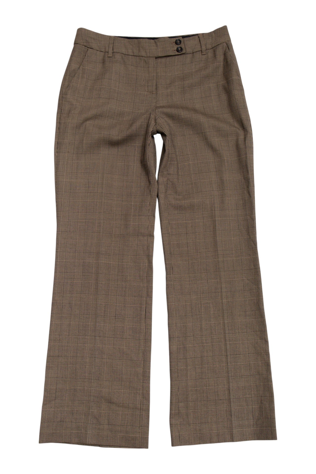 #195 Talbots brown plaid office pants | c. 158 | size 10