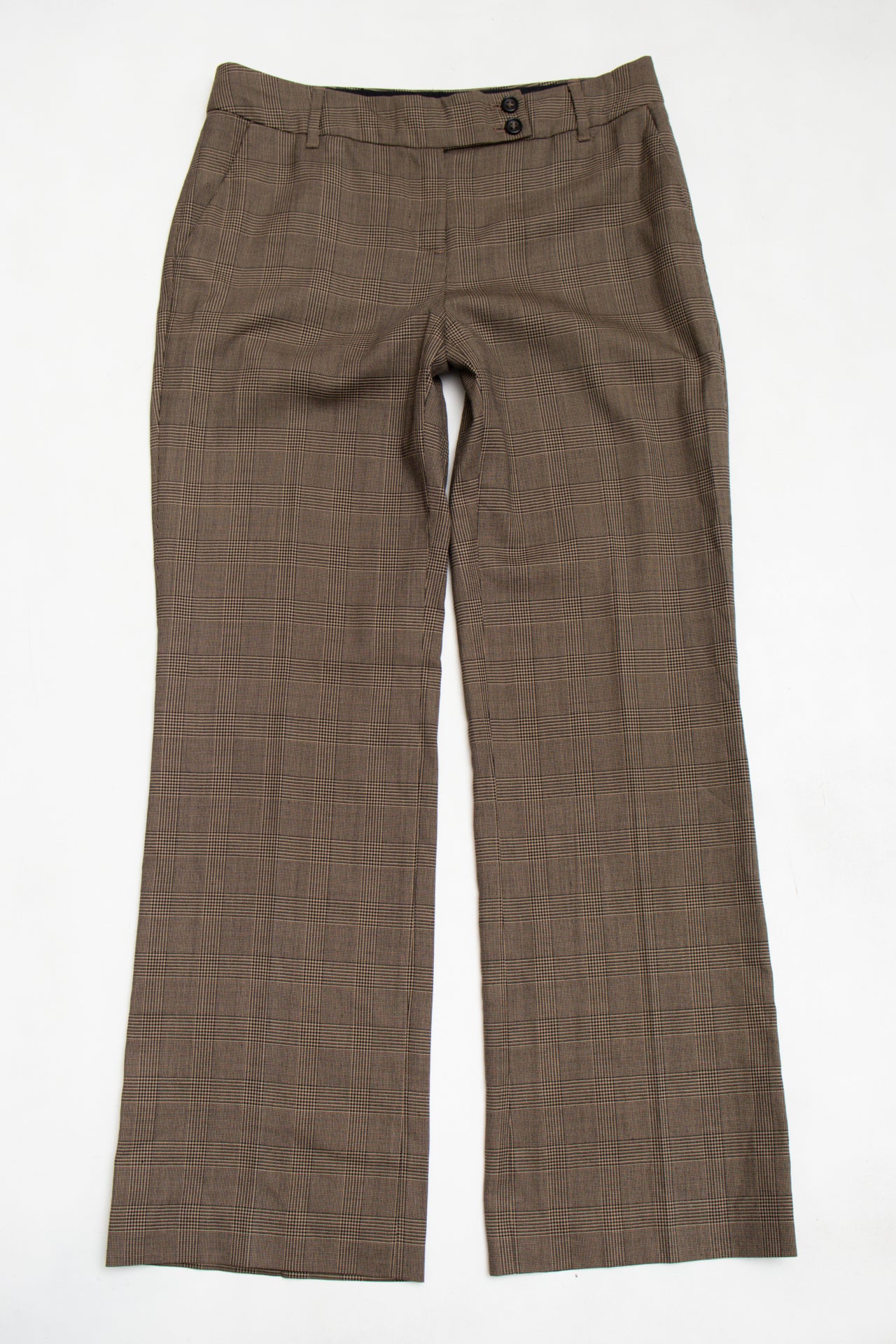 #195 Talbots brown plaid office pants | c. 158 | size 10