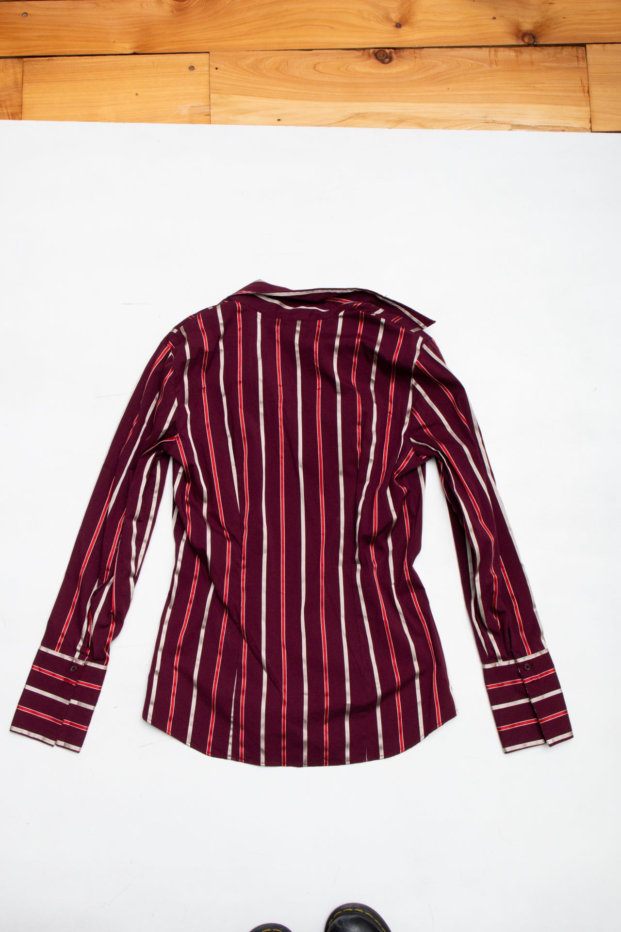 #81 Burgundy Striped button down | Size 12 | C. 152
