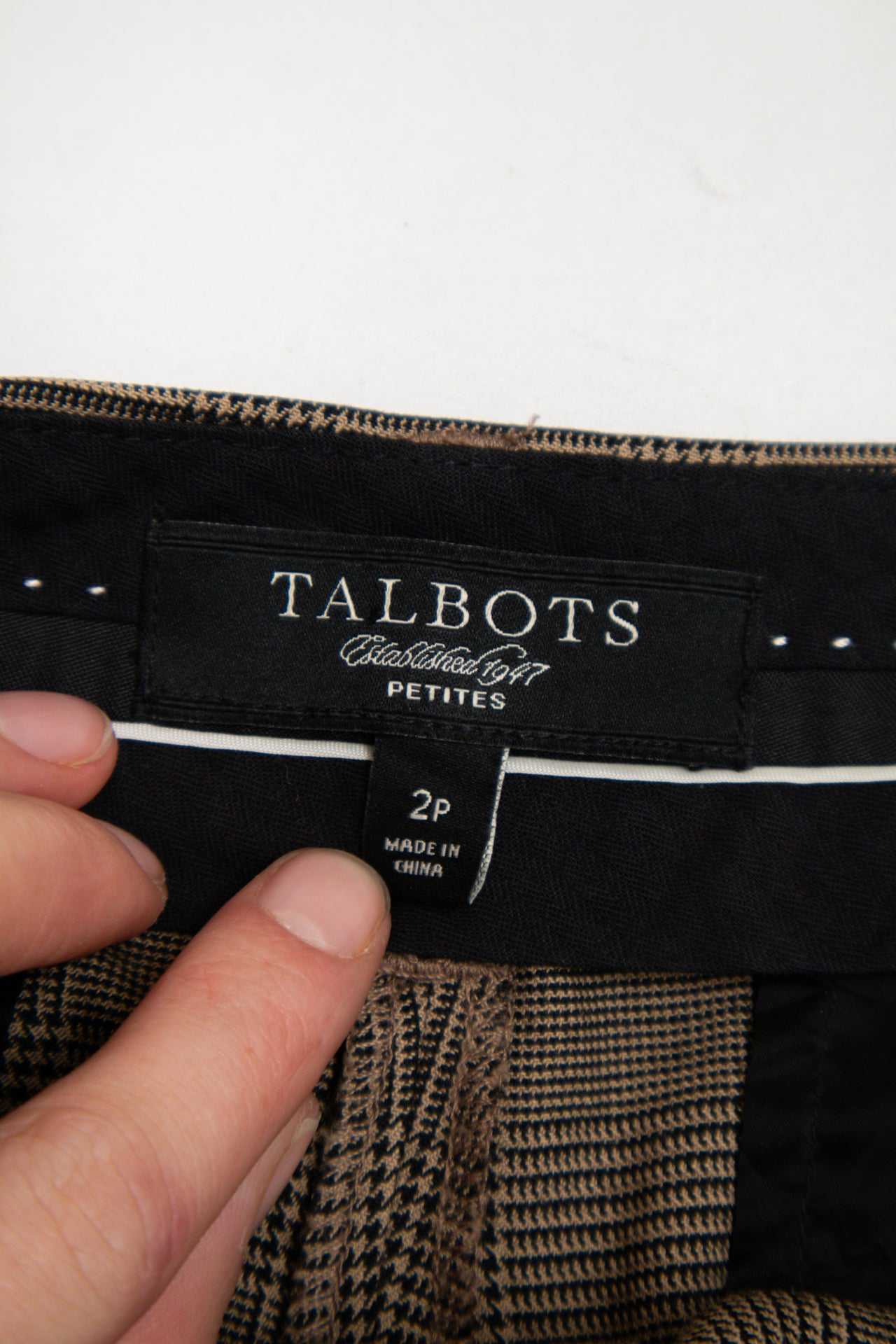 #195 Talbots brown plaid office pants | c. 158 | size 10