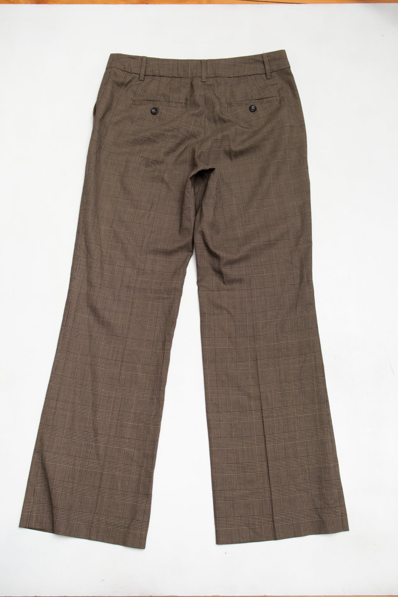 #195 Talbots brown plaid office pants | c. 158 | size 10
