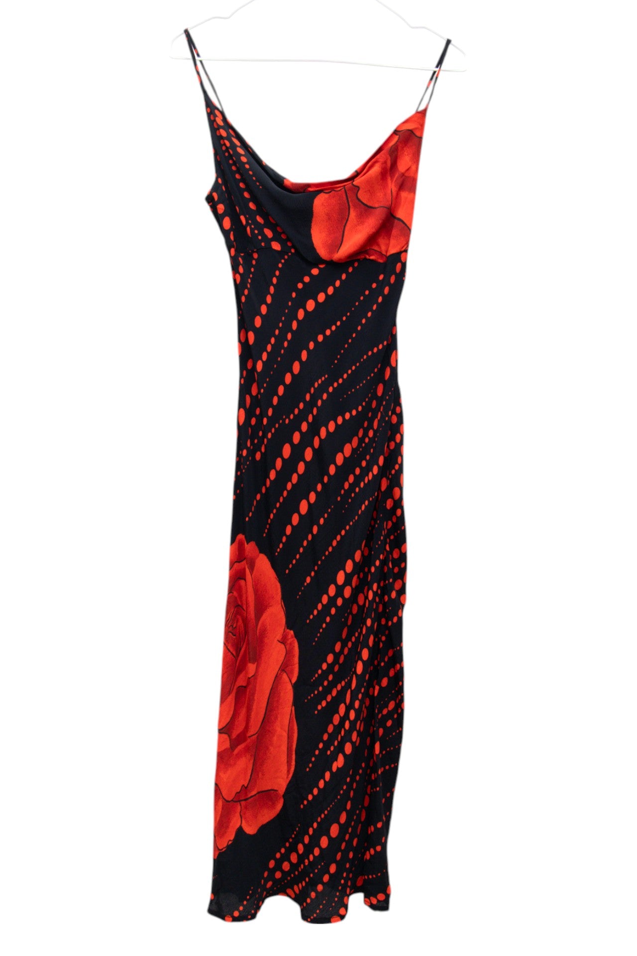#213 Wet Seal polka dot rose pattern sheer midi dress | c. 158 | size 8