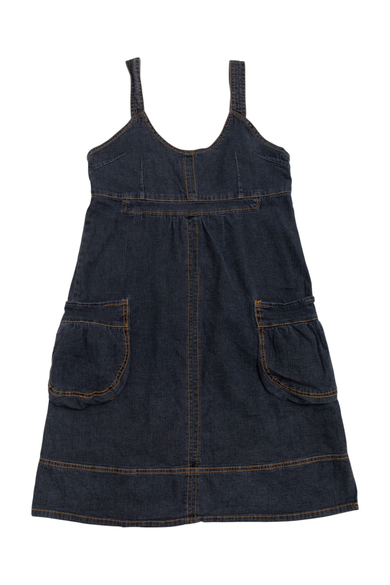 #214 Zoey Beth contrast pocket denim mini dress | c. 158 | size 10/12
