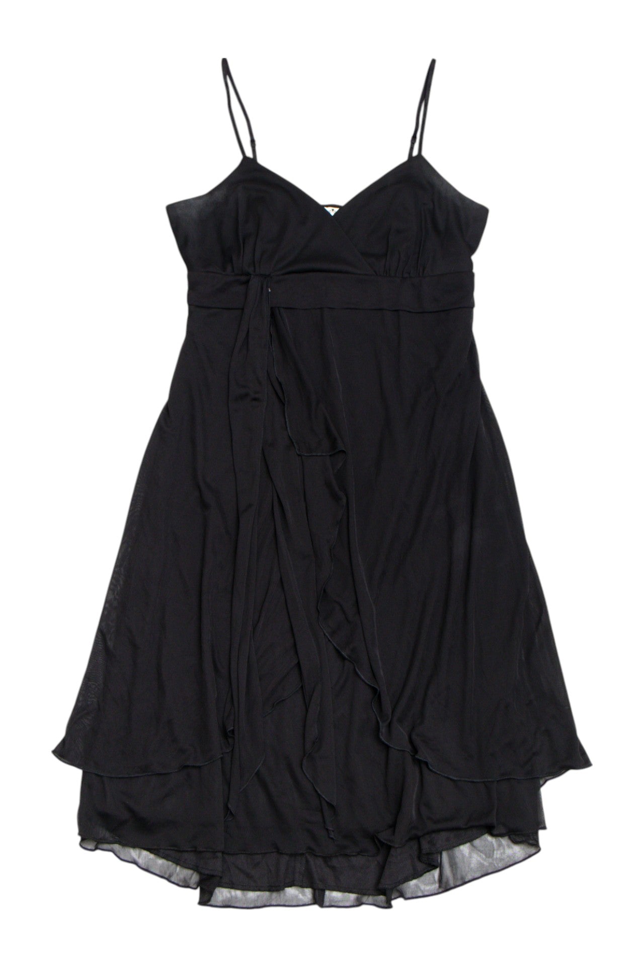 #216 U.S.A. Trixxi black flowy asym mini dress | c. 158 | size 10/12
