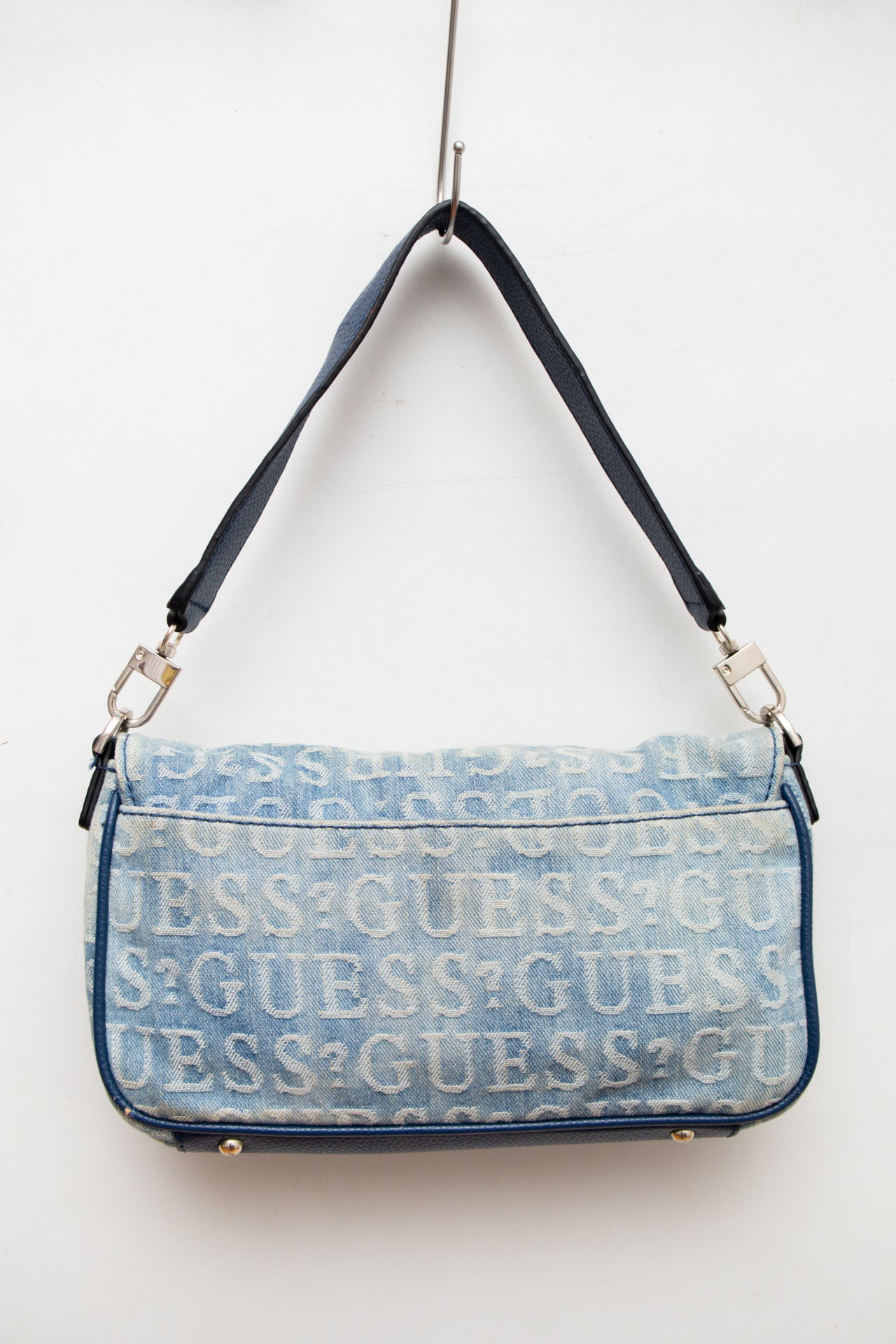 #239 GUESS denim monogram shoulder bag | c. 158