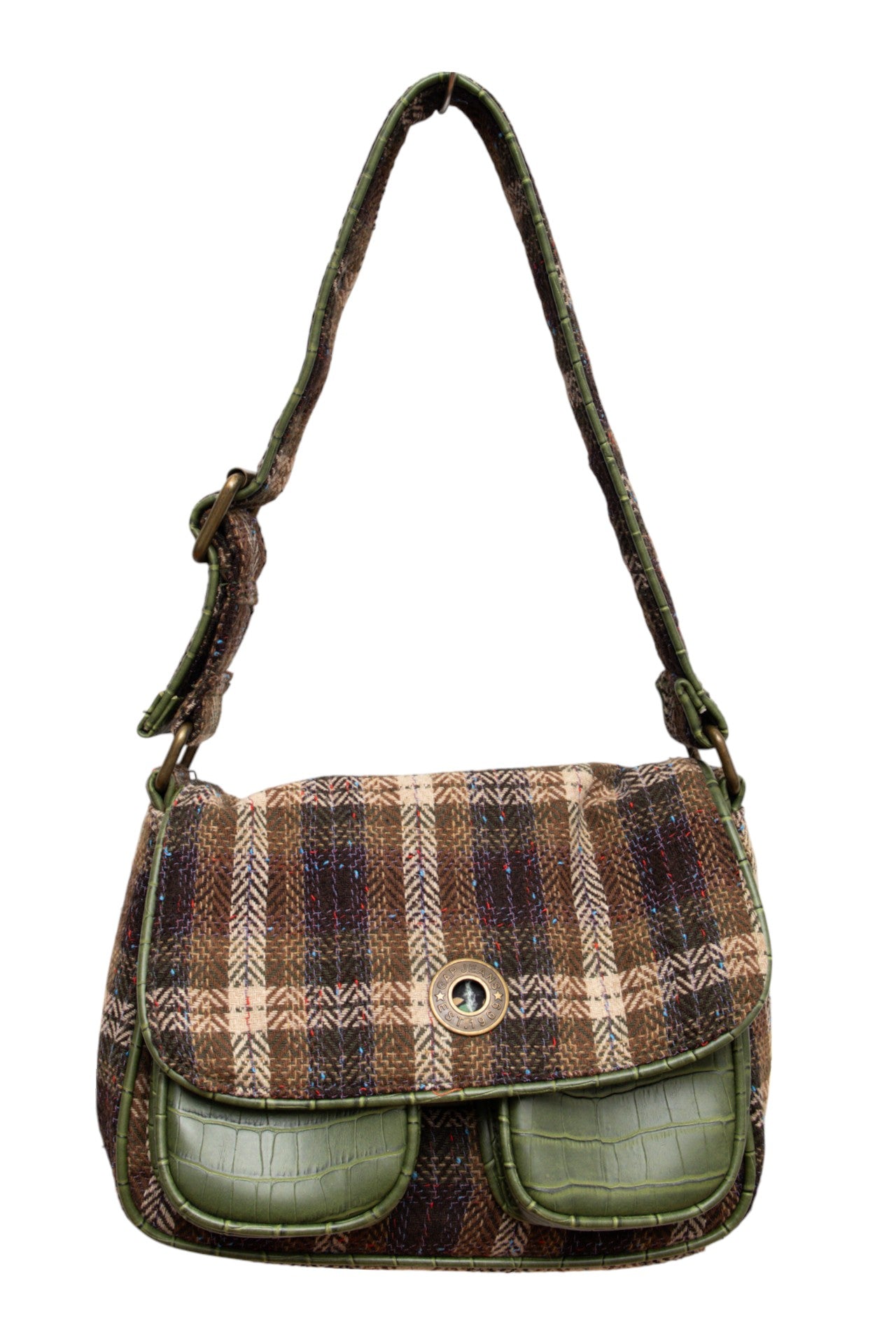 #240 Gap Plaid/croc print bag | c. 158