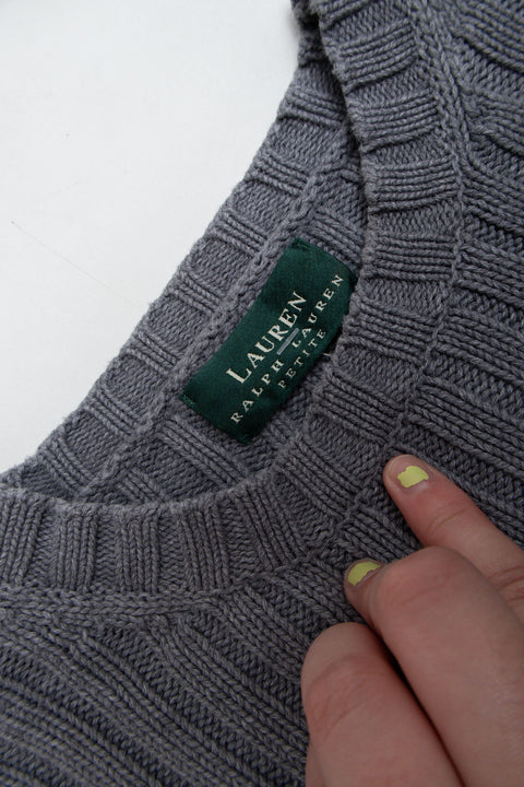 #58 Ralph Lauren Grey Knit | Skater Girl | Size 8/10