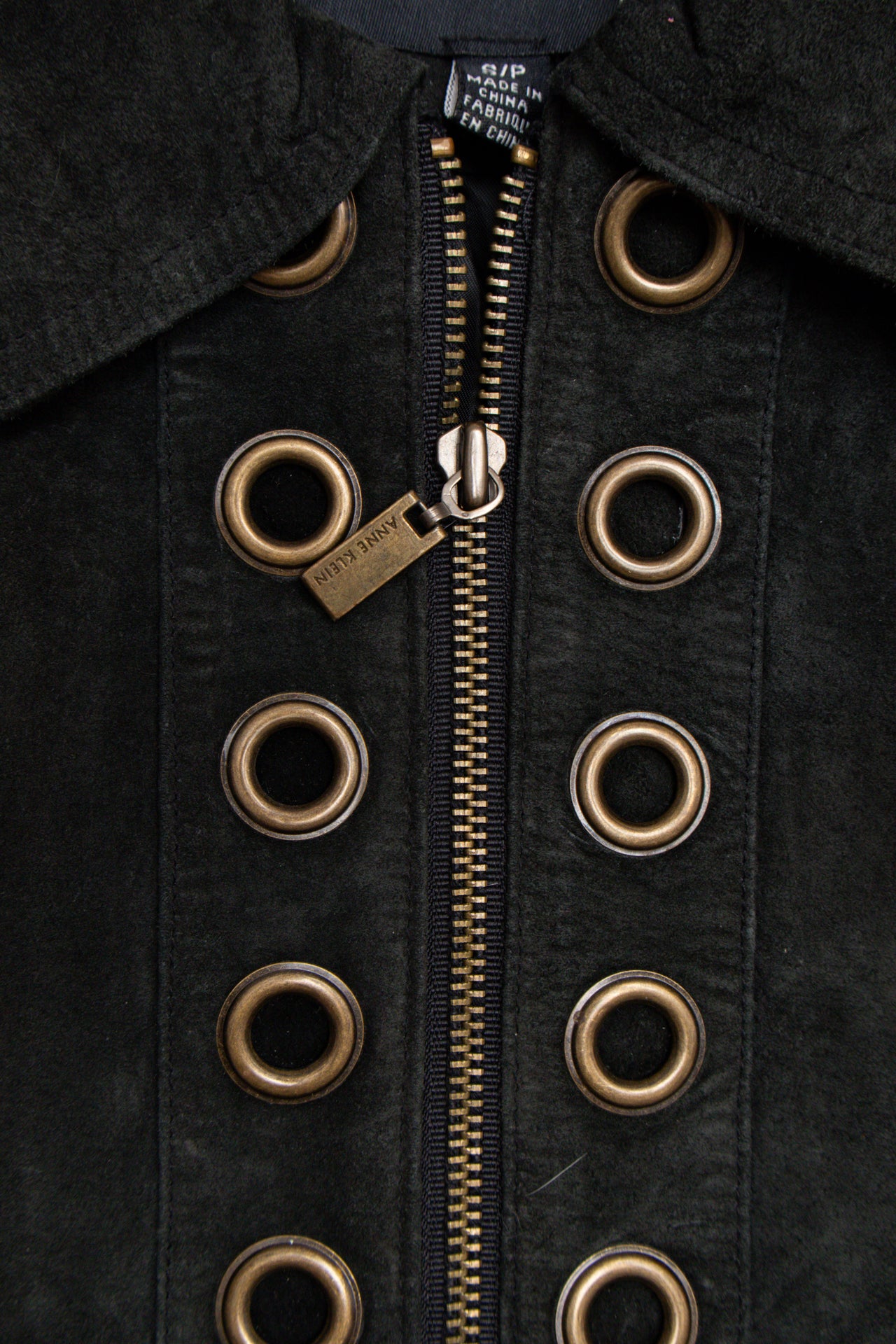 #103 Genuine suede eyelet zip jacket | Size 8 | C. 152