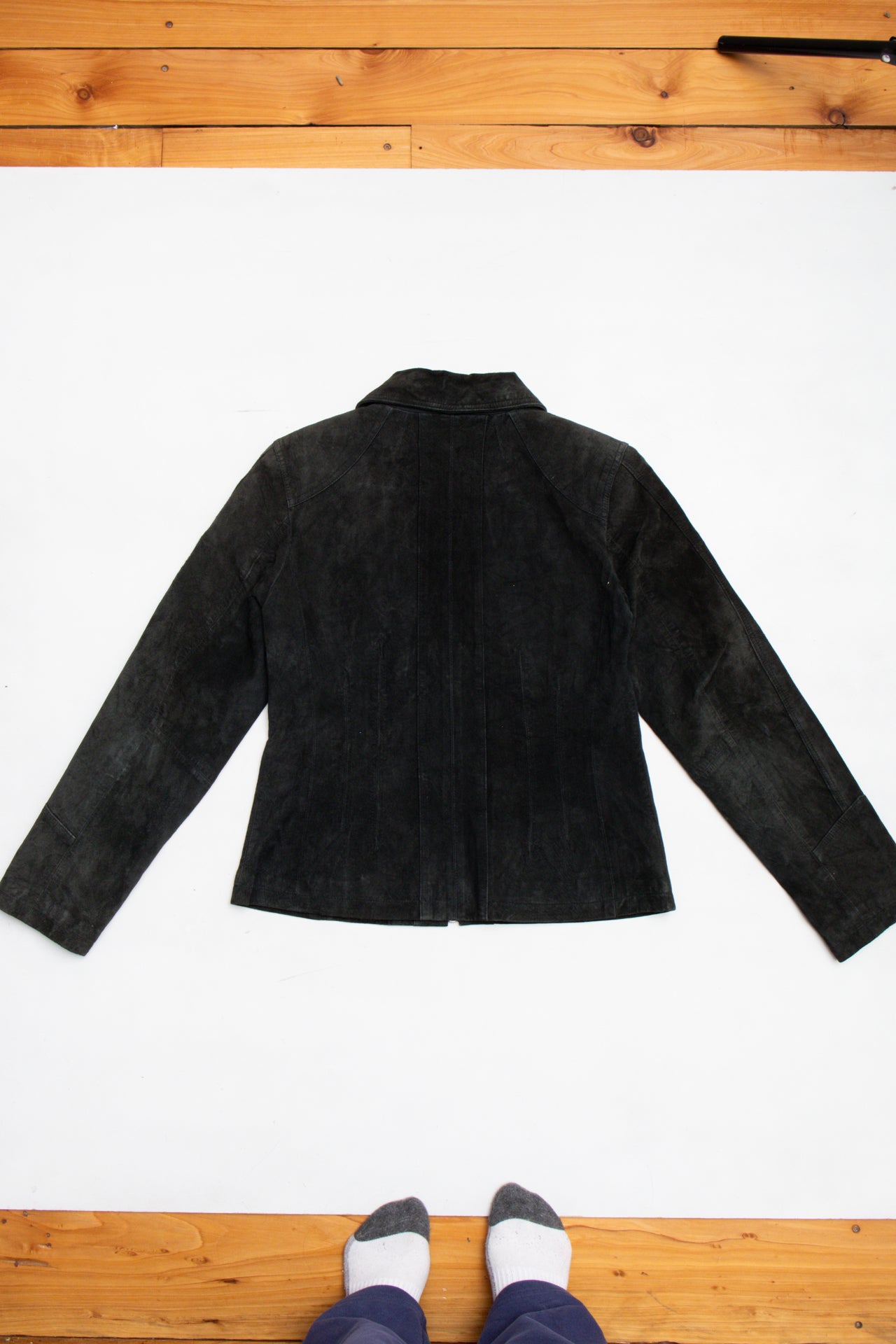 #103 Genuine suede eyelet zip jacket | Size 8 | C. 152