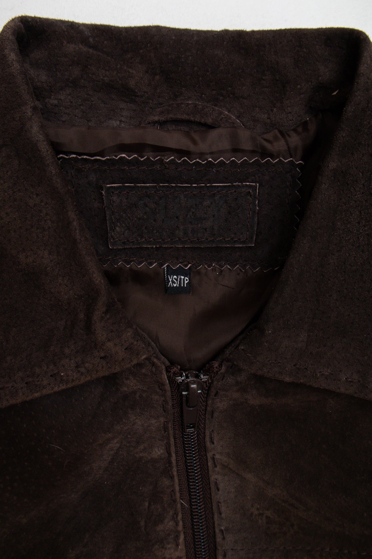 #105 Brown genuine suede zip jacket | C 151 | Size 6/8