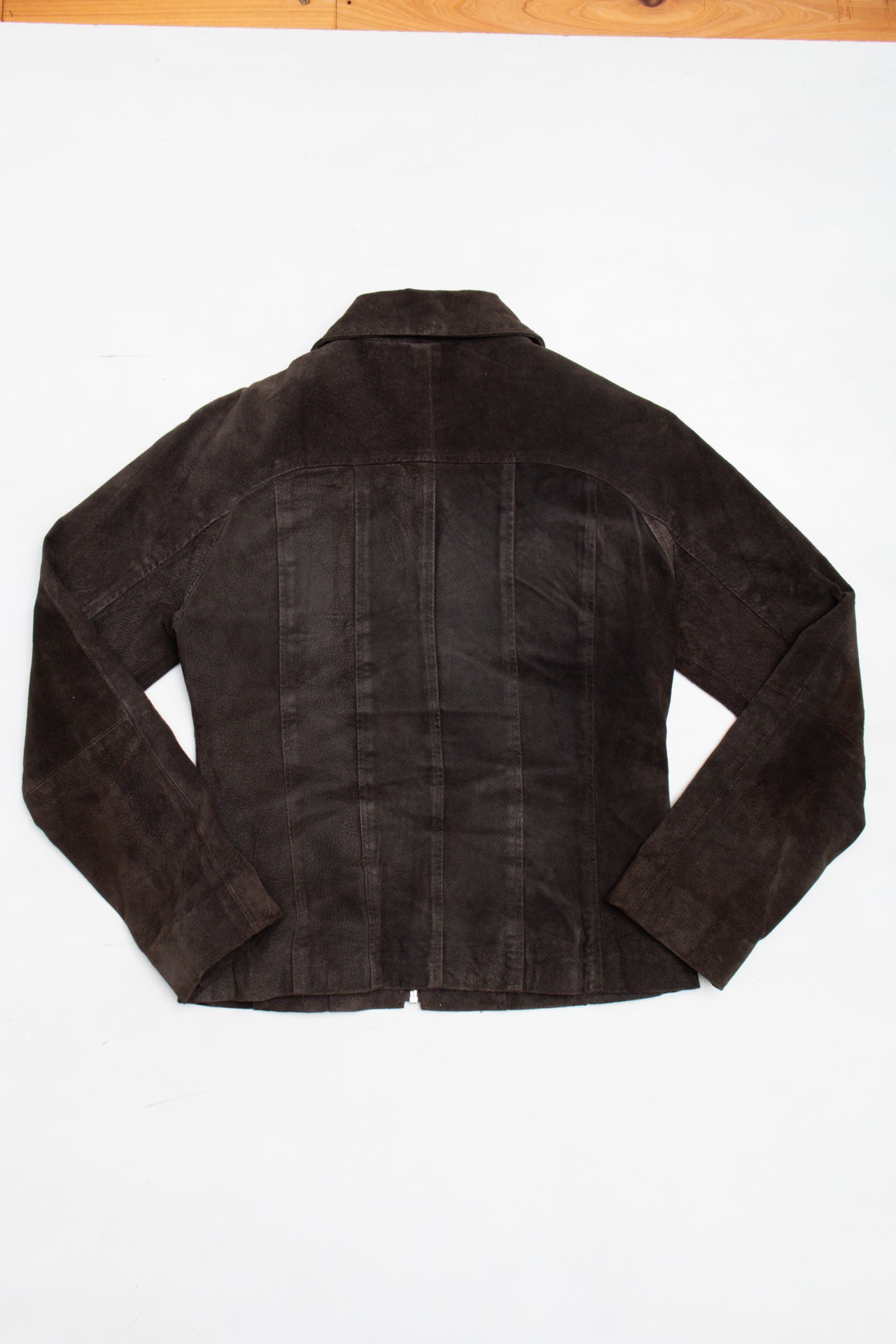 #105 Brown genuine suede zip jacket | C 151 | Size 6/8