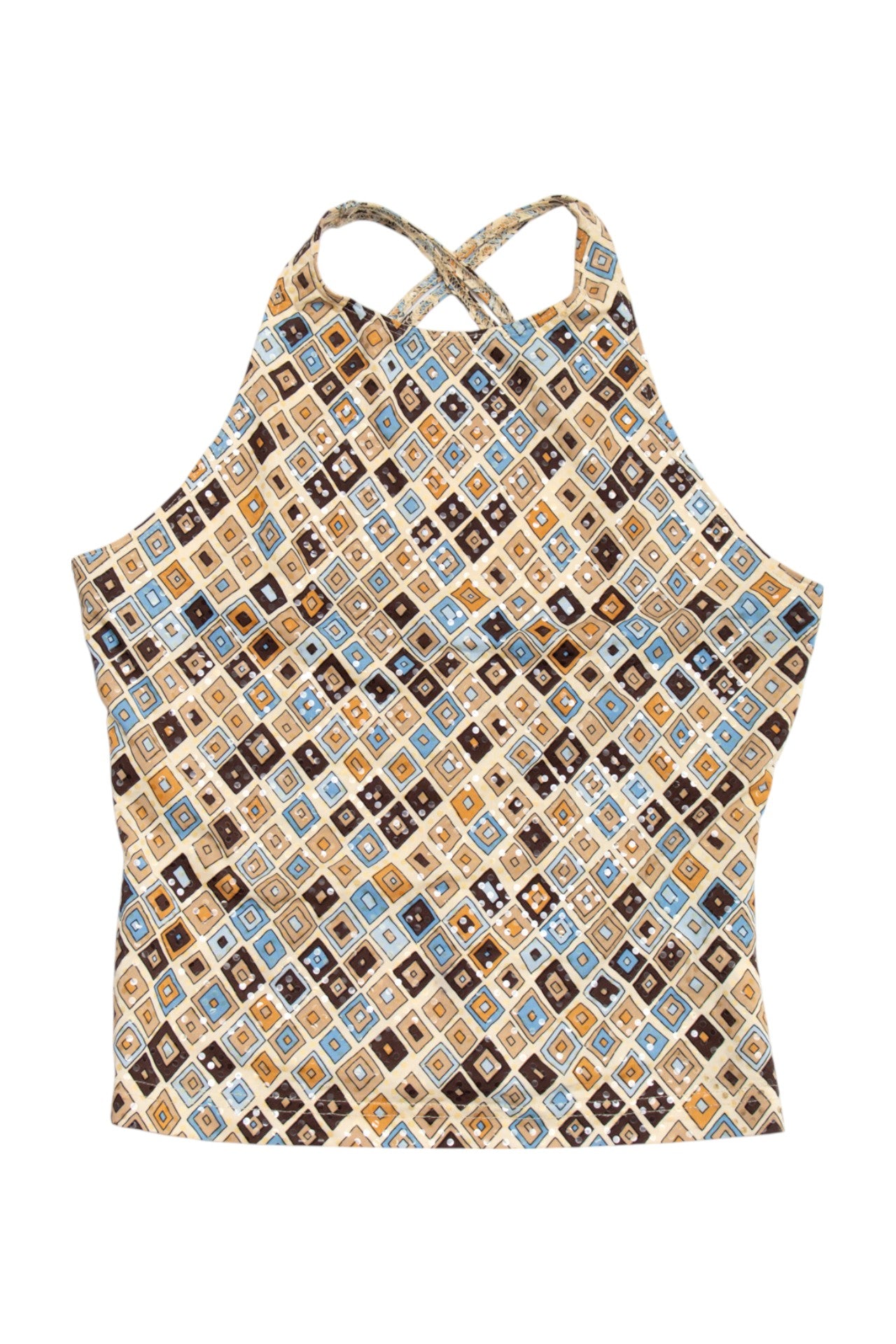 #219 U.S.A. XOXO graphic sequin cross-back top | c. 158 | size 10/12
