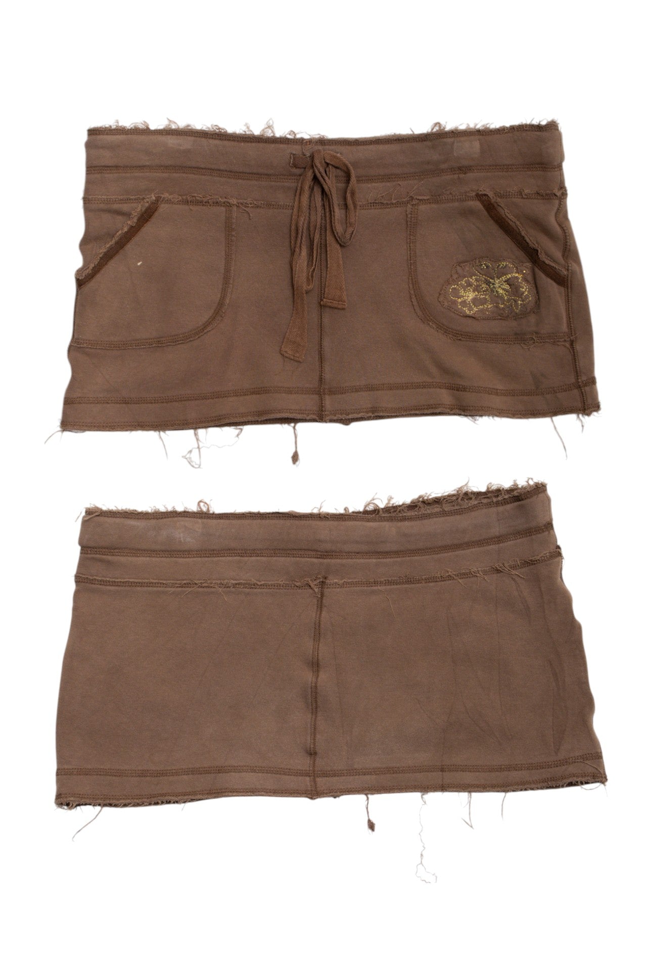 #111 Bongo Surf brown cotton micro mini | Size 8 | C. 152