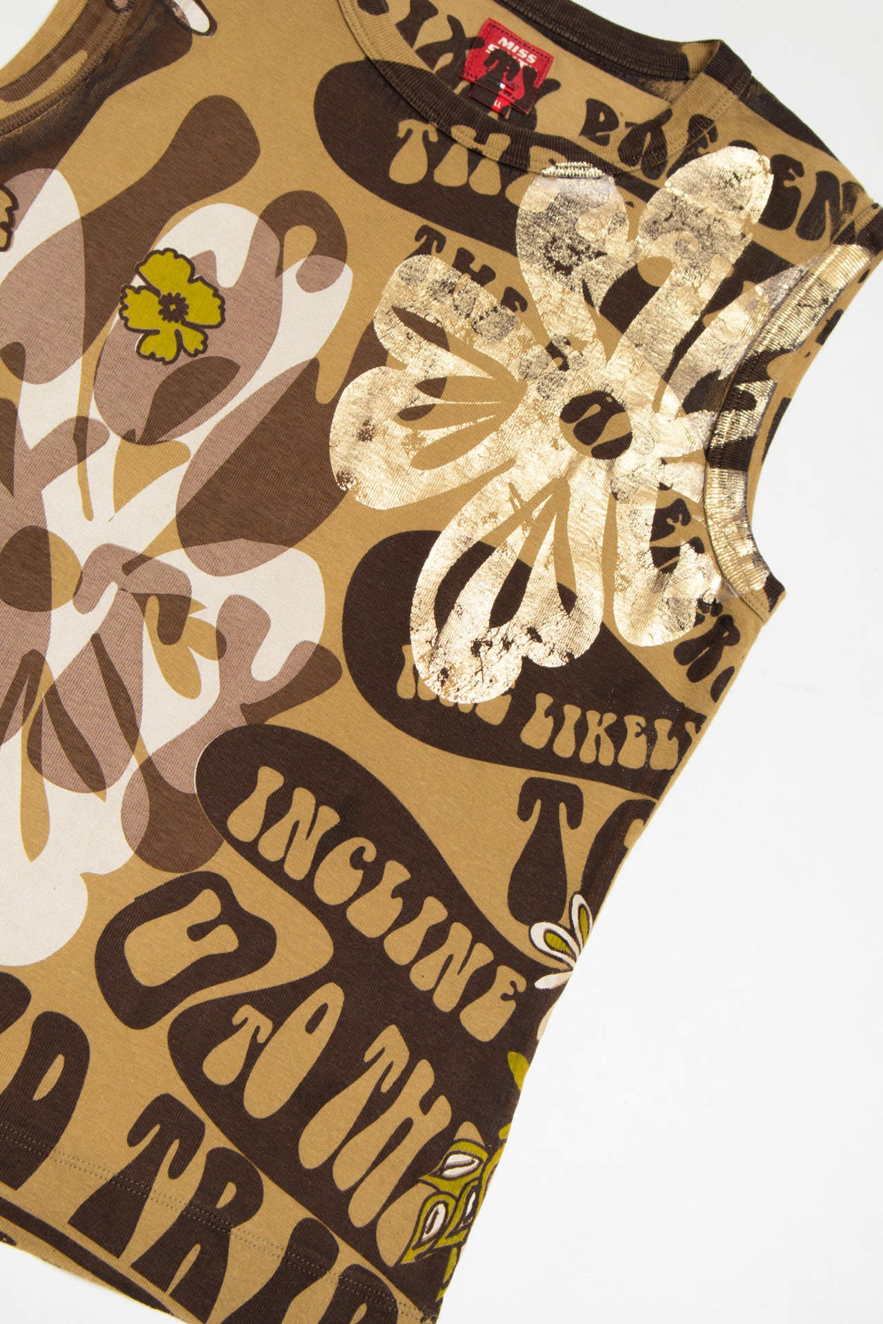 #226 Italian Miss Sixty brown graphic tank | c. 158 | size 10-12