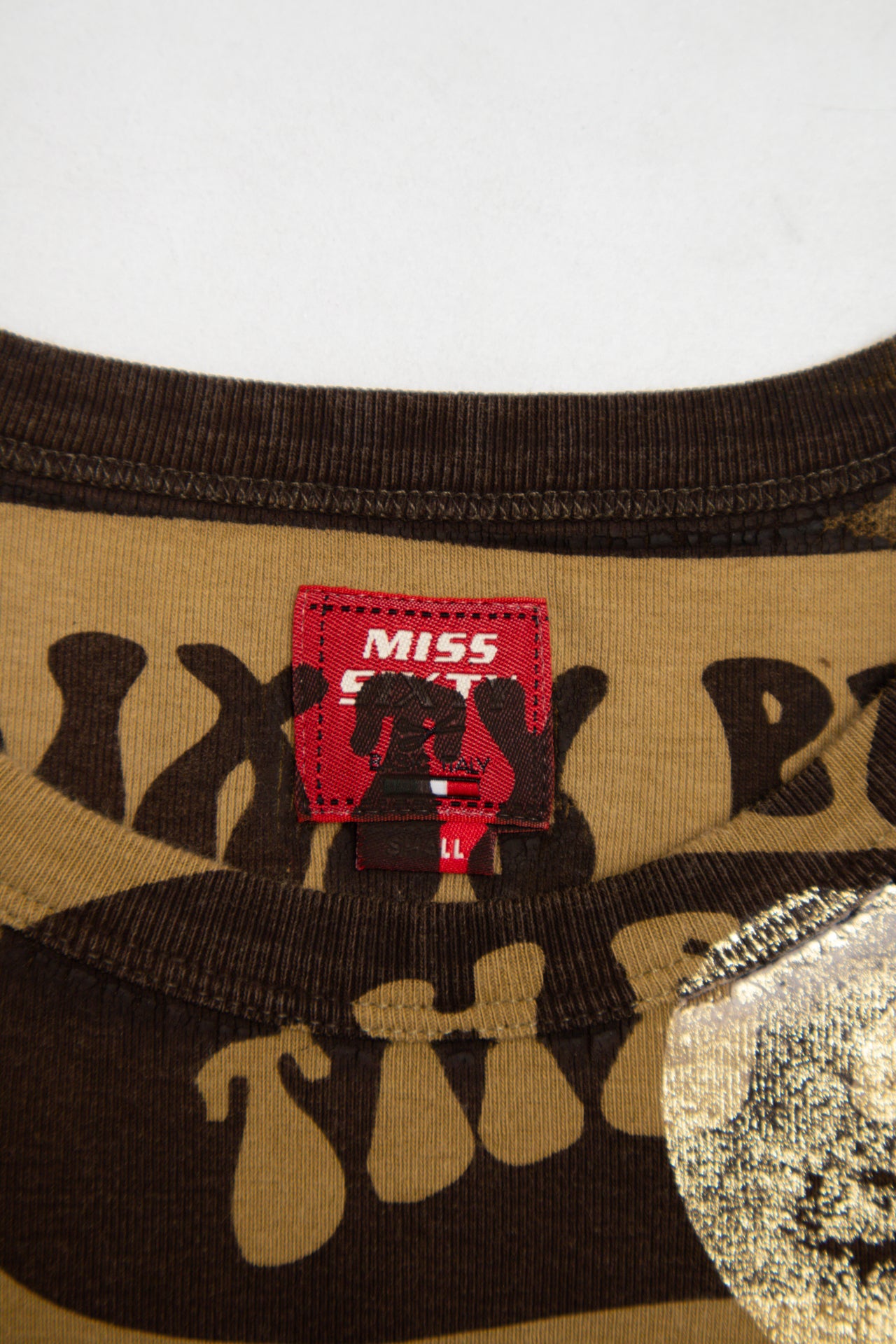 #226 Italian Miss Sixty brown graphic tank | c. 158 | size 10-12