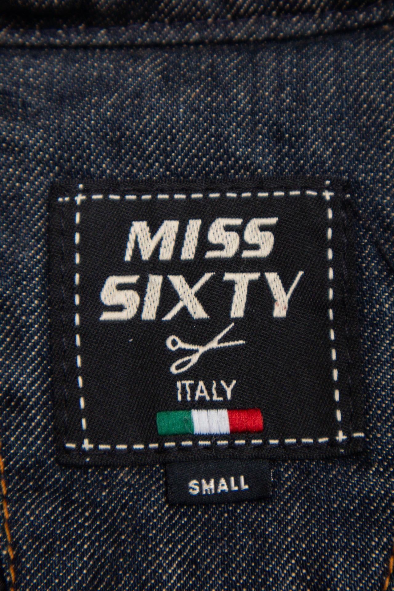 #231 Italian Miss Sixty graphic denim biker jacket (comes with matching pants) | c. 158 | size 10