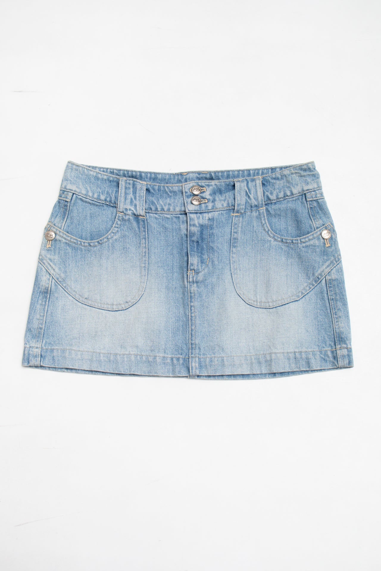 #235 Purr light-wash denim ini skirt | c. 158 | size 10
