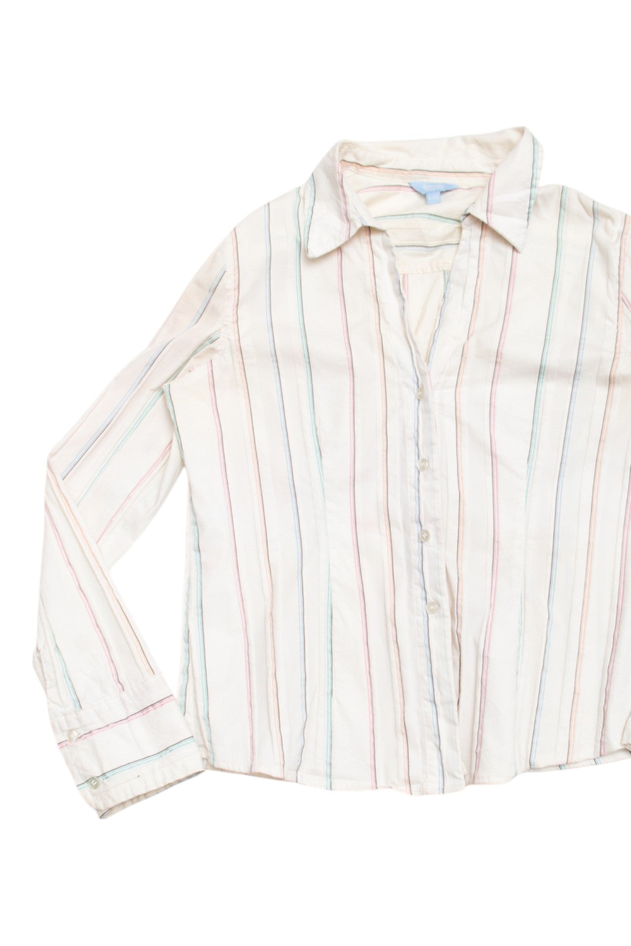 #265 Denver Hynes multi-colour pinstriped top | c. 158 | size 12