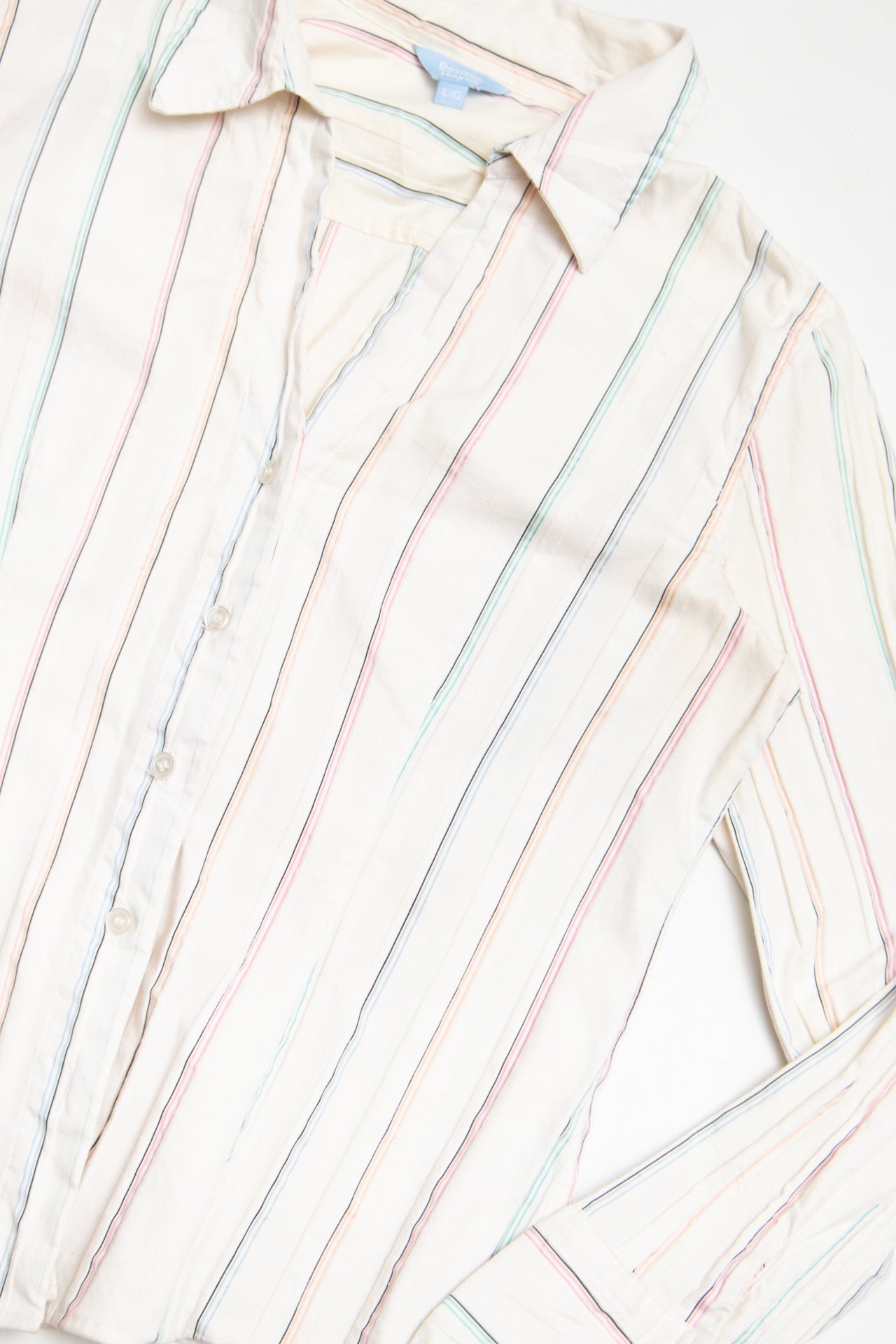 #265 Denver Hynes multi-colour pinstriped top | c. 158 | size 12