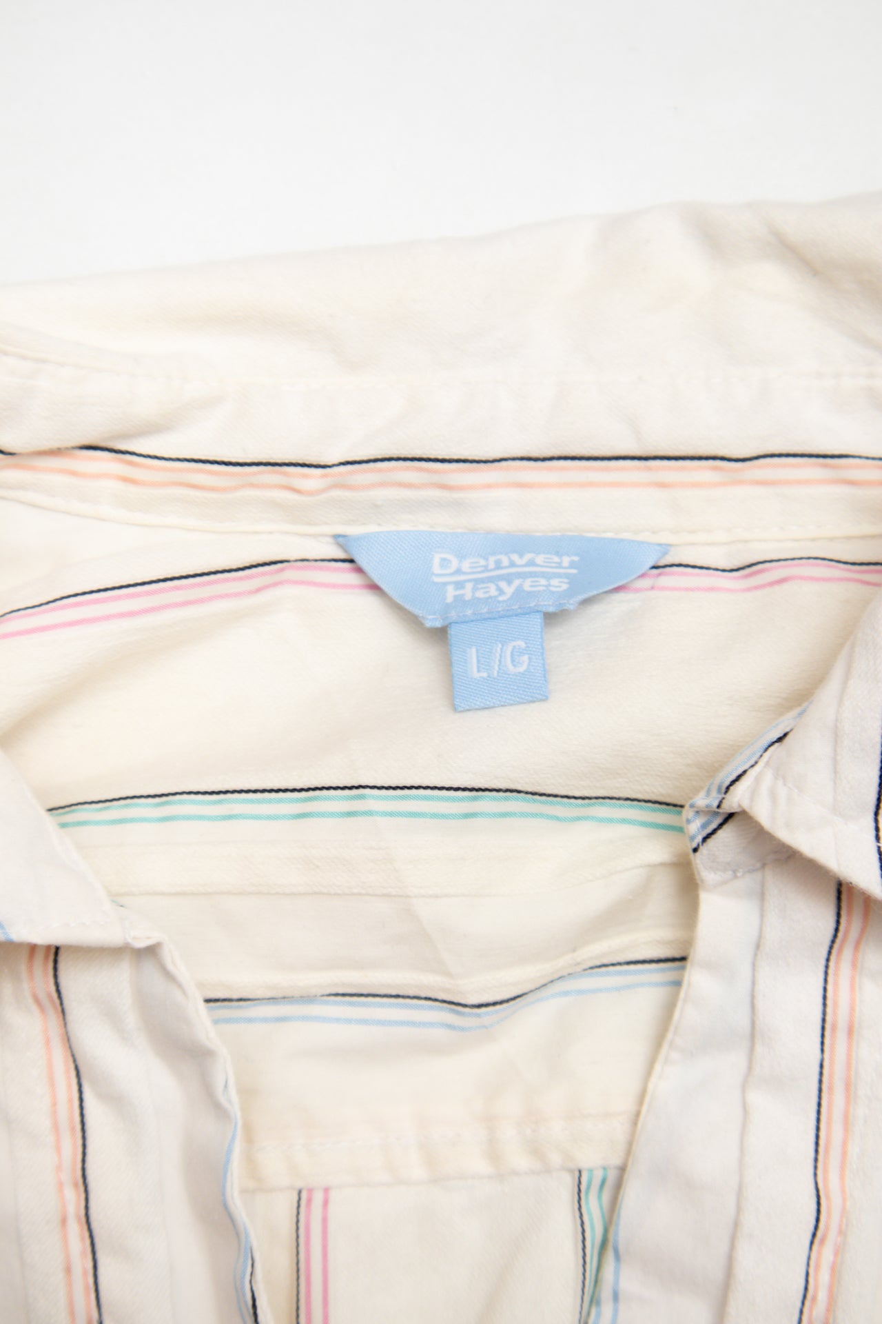 #265 Denver Hynes multi-colour pinstriped top | c. 158 | size 12