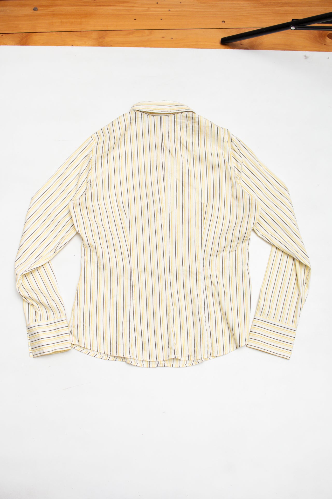#266 New York & Company yellow pinstriped shirt | c. 158
