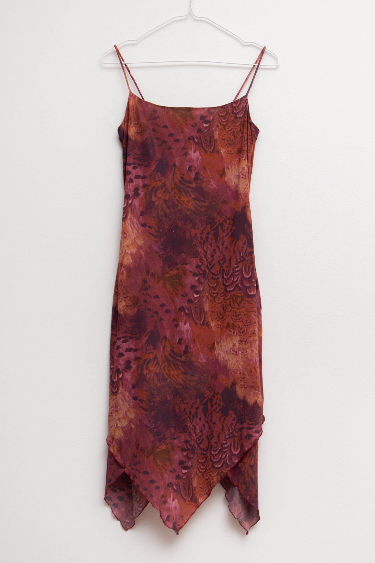 #128 Leopard mesh asym midi | Size 8 | C. 152