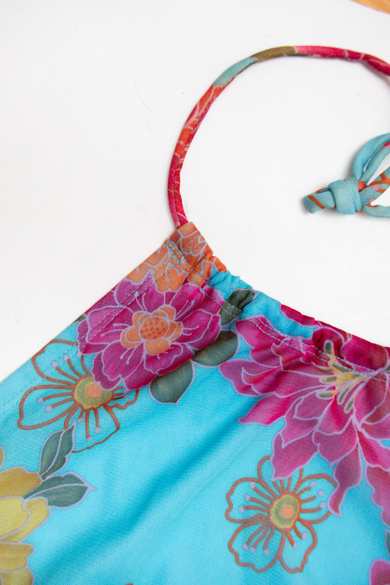 #148 Mesh tropical lined halter midi | Size 10 | C. 152