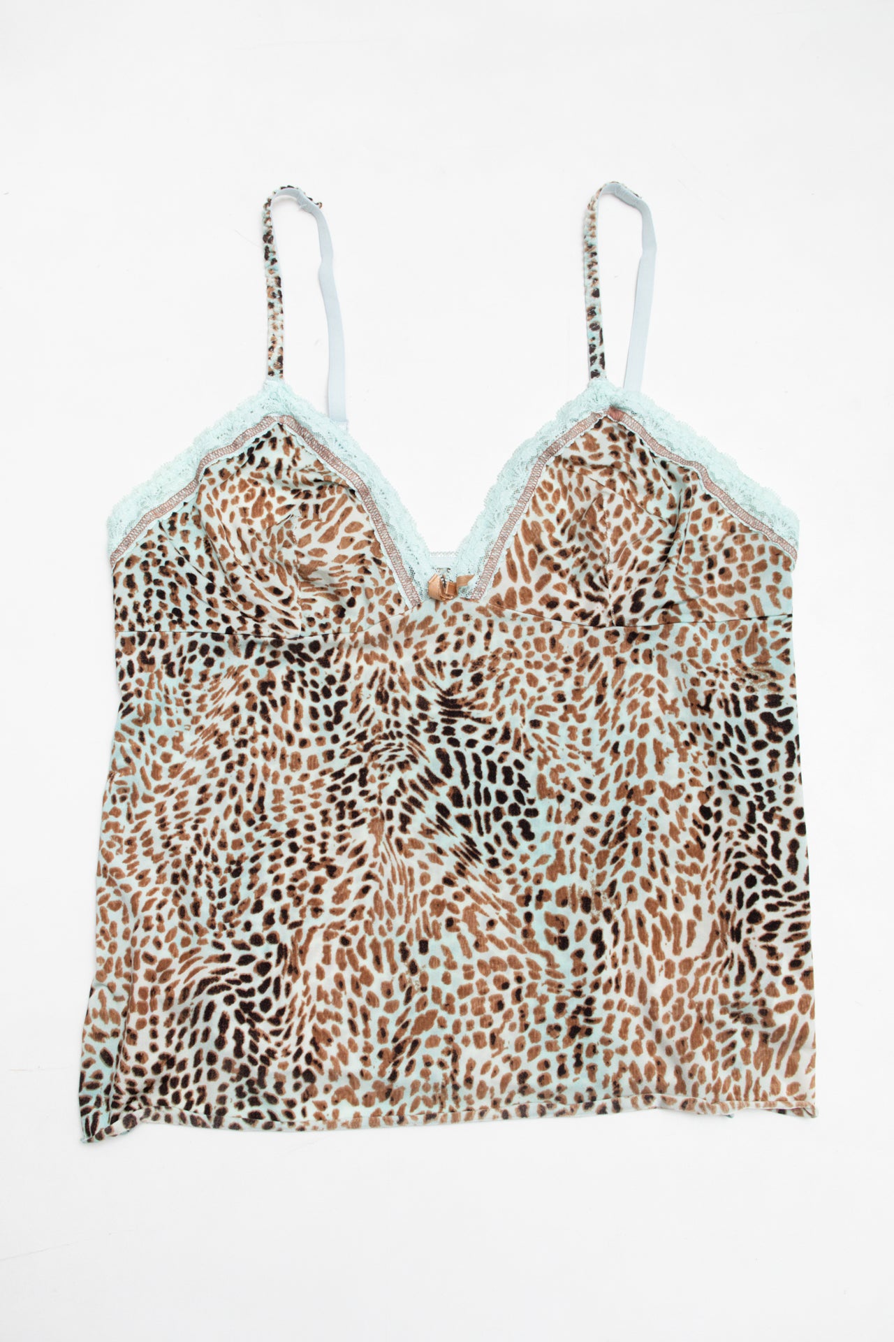 #23 Donna Lòrèn turquoise animal print cami | c. 159 | size 14