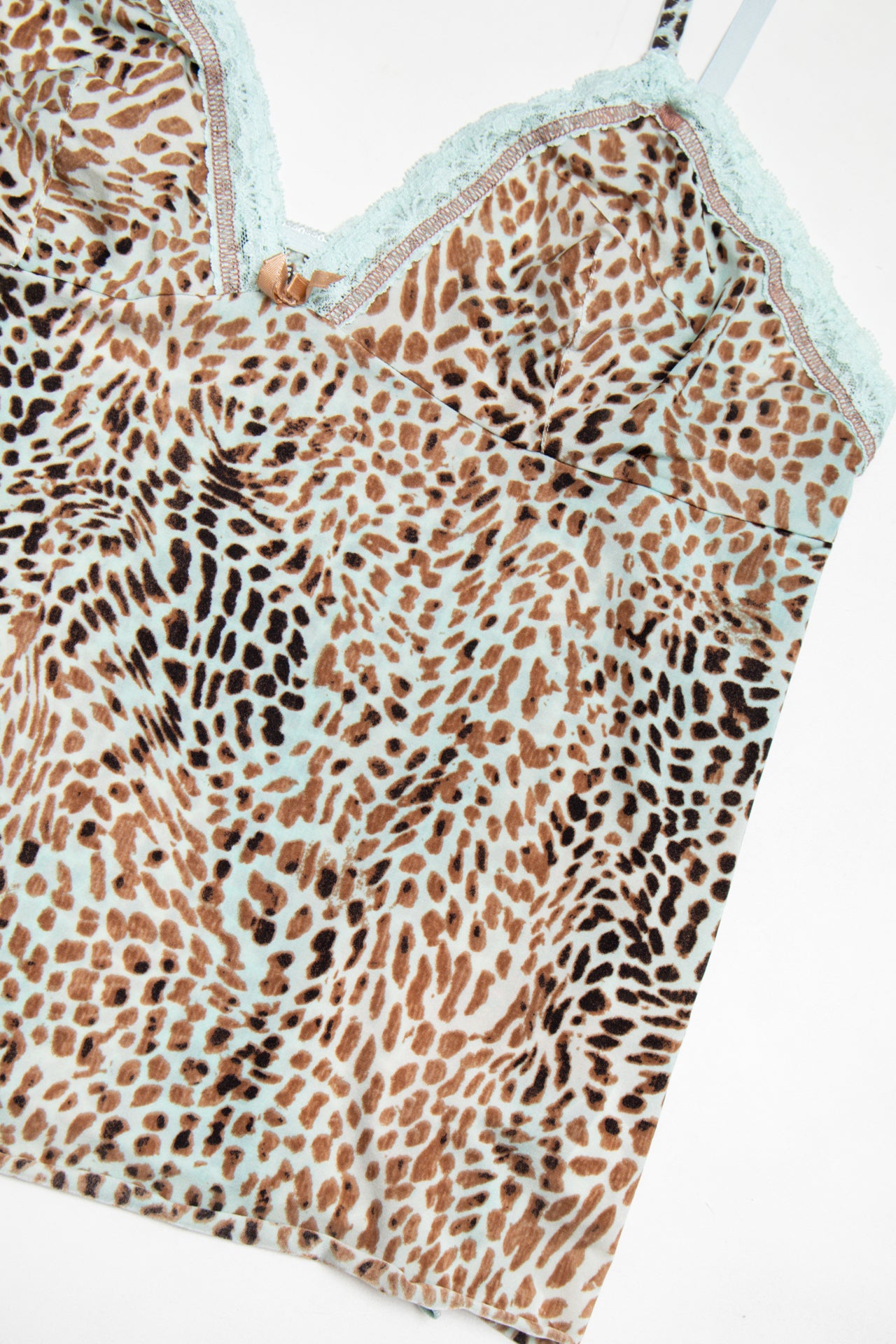 #23 Donna Lòrèn turquoise animal print cami | c. 159 | size 14