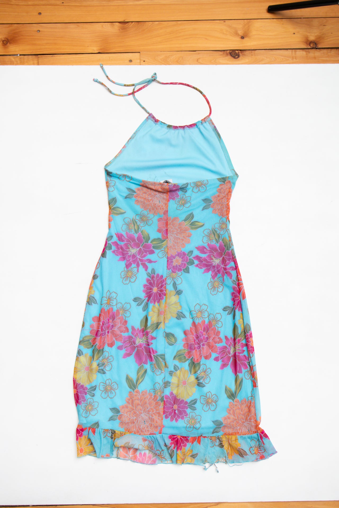 #148 Mesh tropical lined halter midi | Size 10 | C. 152