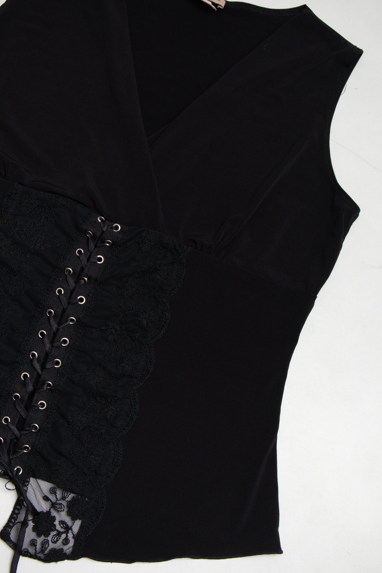 #32 U.S.A. M.K.M Designs black w lace top | c. 159 | size 14/16