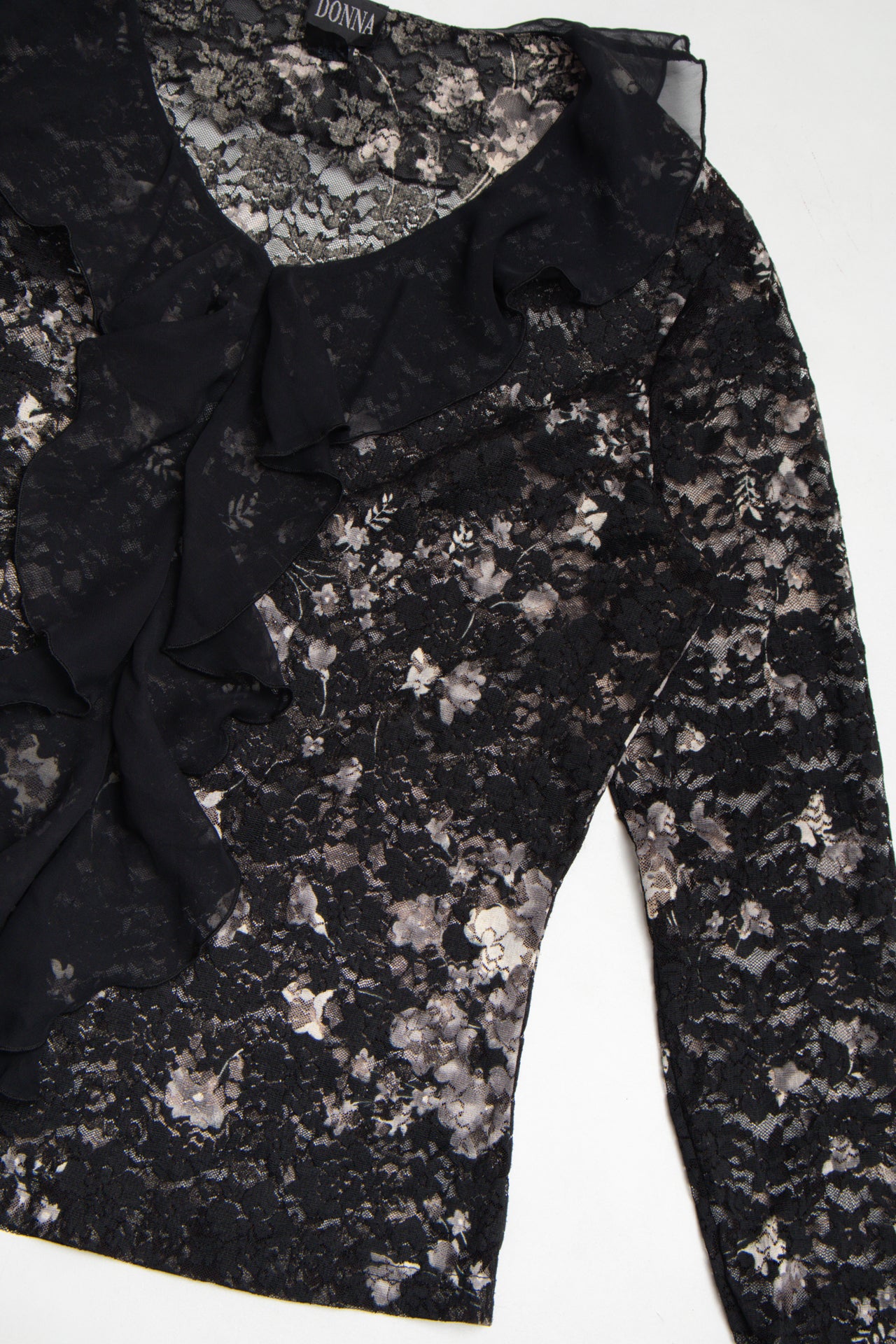 #35 Donna sheer floral lace top | c. 159 | size 14