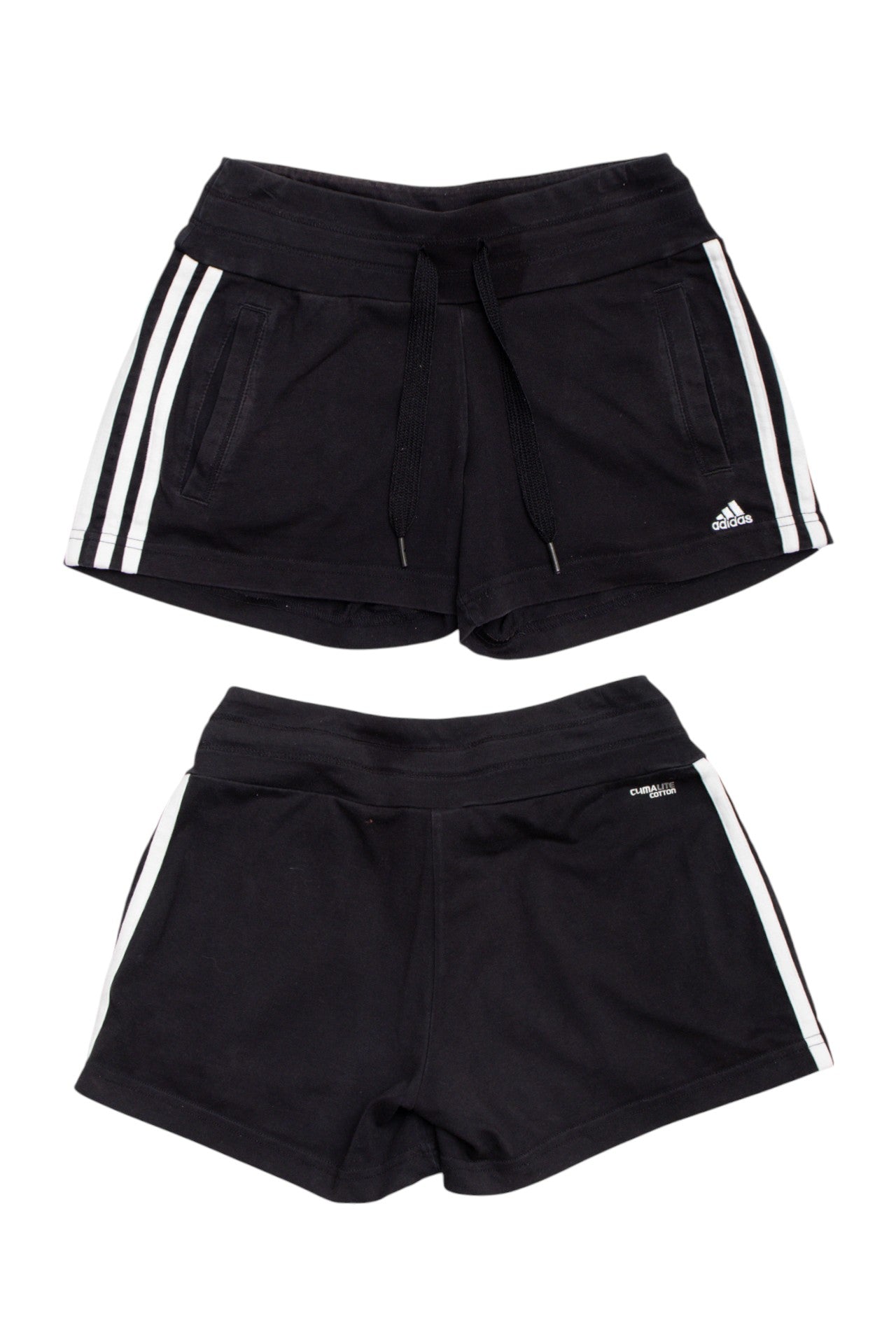 #161 Adidas Black (White Stripe) Mini Shorts | Size 6 | C. 152