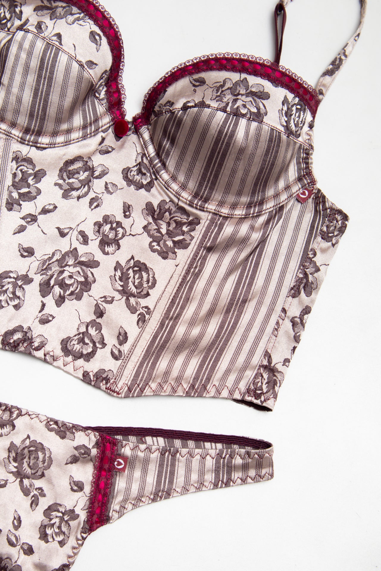 #59 Morgan rose pinstripe intimate set | c. 159 | size 10B/8