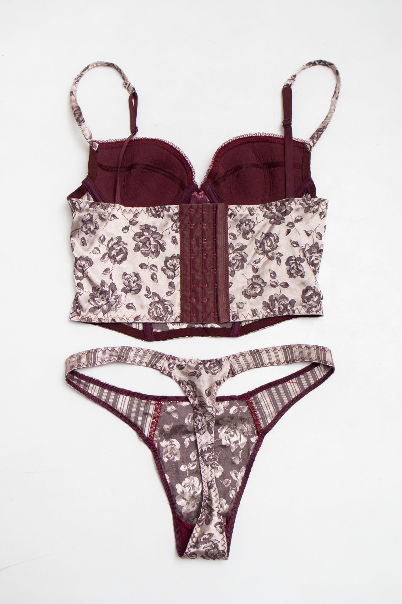 #59 Morgan rose pinstripe intimate set | c. 159 | size 10B/8