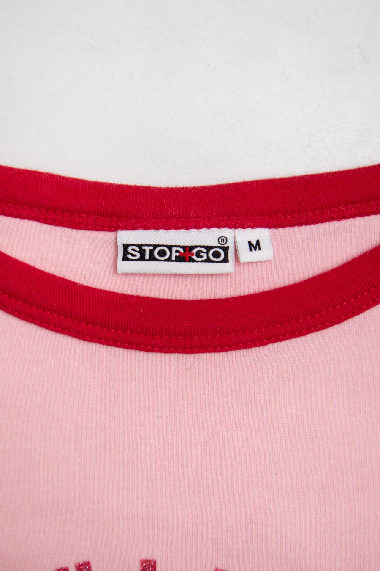 #61 Stop + Go pink/red glitter baby tee | c. 159 | size 12