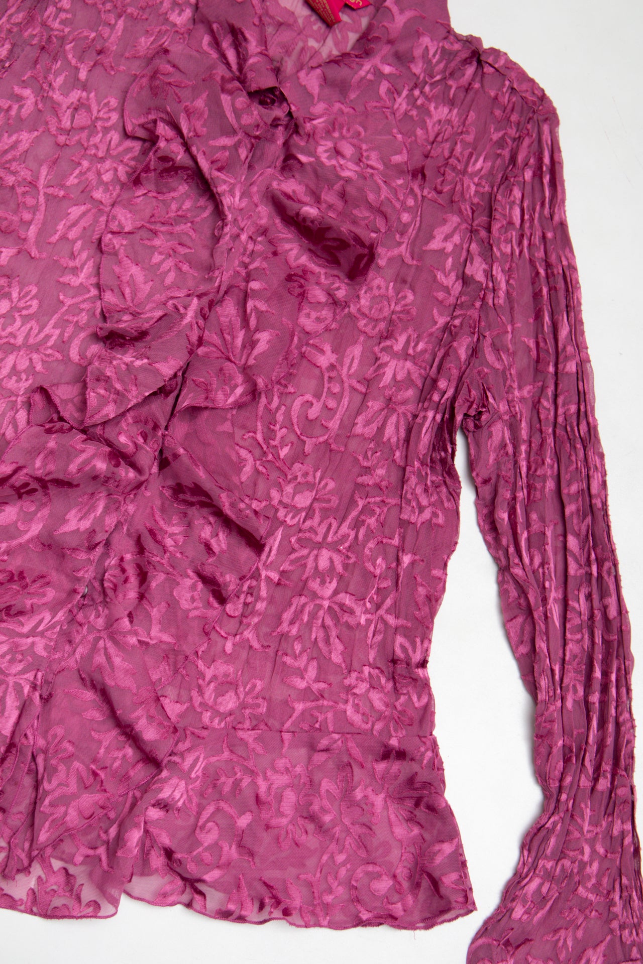 #77 Sunny Leigh floral semi sheer shirt | c. 159 | size 12